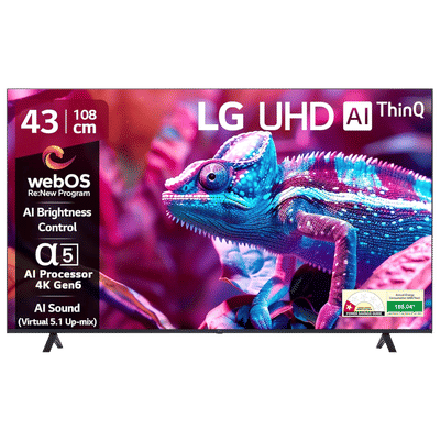 LG UR75 109 cm (43 inch) 1 Star 4K Ultra HD LED Smart WebOS TV with Built-in Alexa (2025 model)