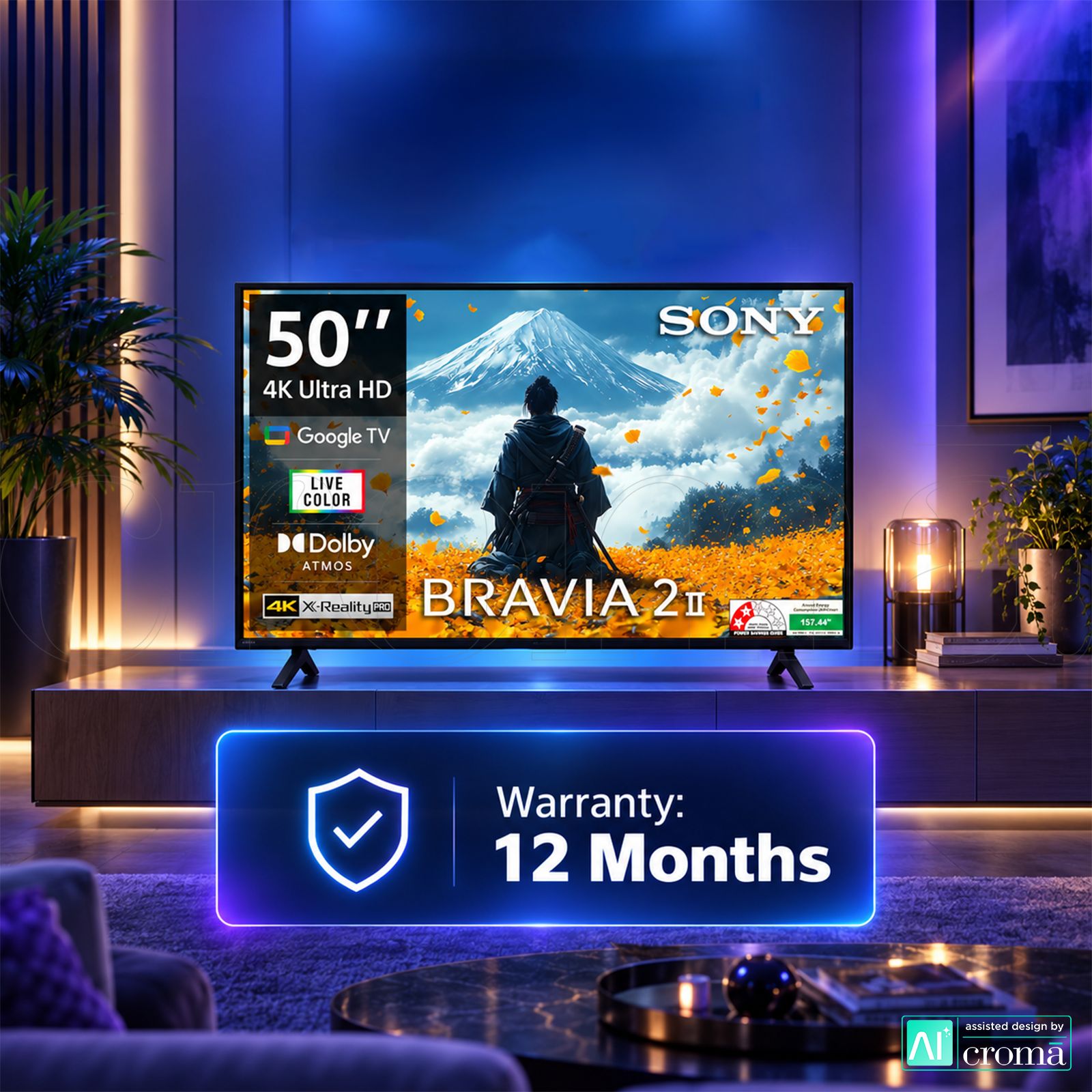 SONY BRAVIA 2 II 127 cm (50 inch) 2 Star LCD 4K Ultra HD Smart Android TV with Google Voice Assistant (2025 model) SONY BRAVIA 2 II 127 cm (50 inch) 2 Star LCD 4K Ultra HD Smart Android TV with Google Voice Assistant (2025 model)_4