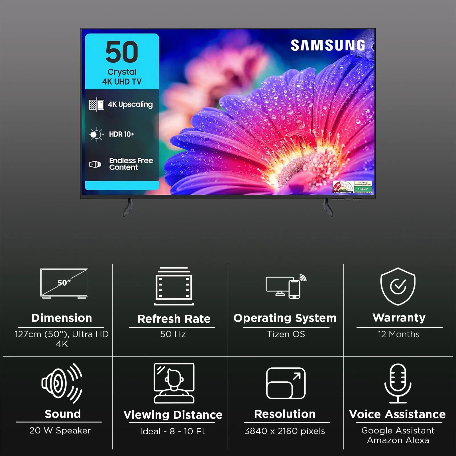 SAMSUNG UE81A 127 cm (50 inch) 4K Ultra HD LED Smart Tizen TV with Alexa & Google Voice Assistant (2025 Model)_3