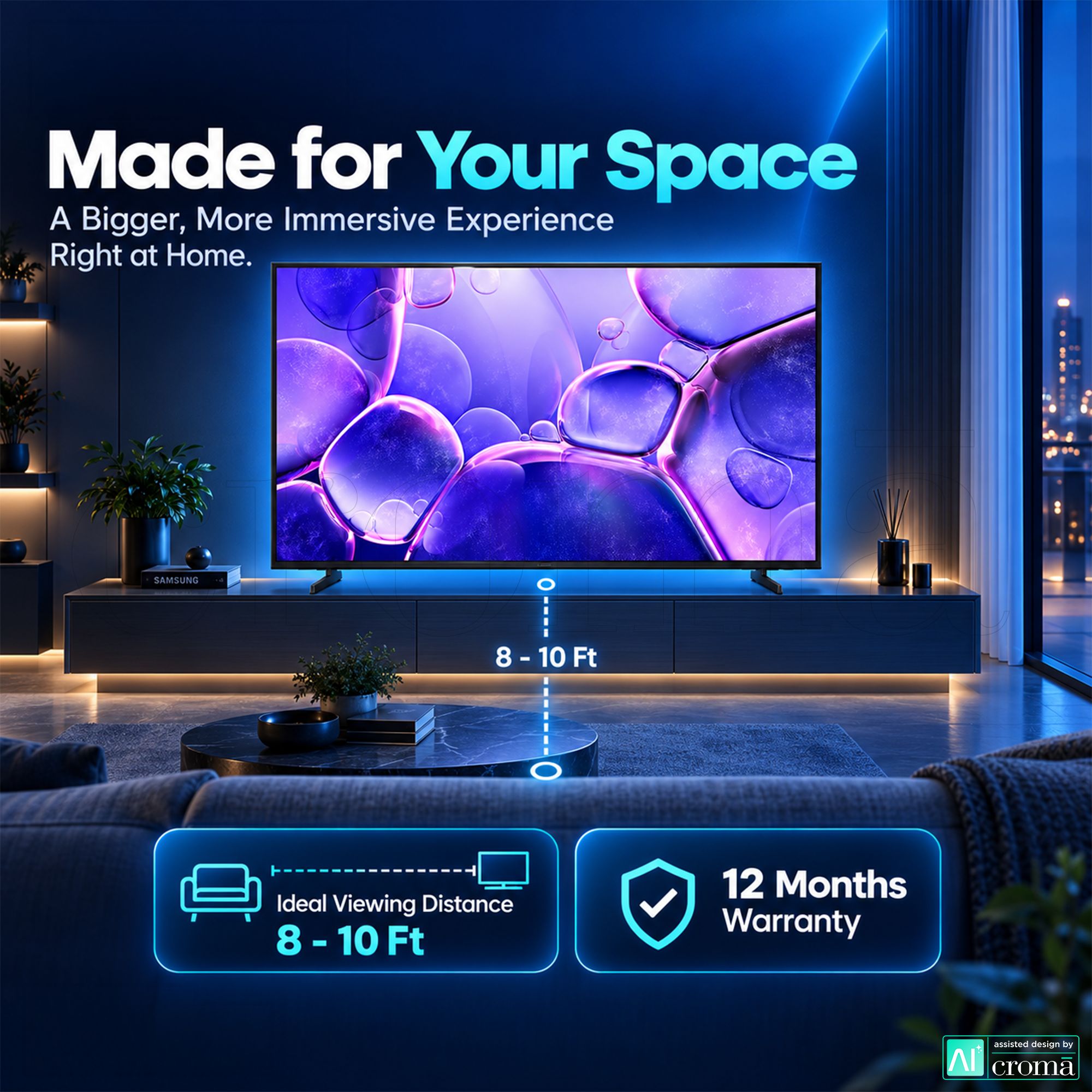 SAMSUNG UE81A 140 cm (55 inch) 4K Ultra HD LED Smart Tizen TV with Alexa & Google Voice Assistant (2025 Model) SAMSUNG UE81A 140 cm (55 inch) 4K Ultra HD LED Smart Tizen TV with Alexa & Google Voice Assistant (2025 Model)_8