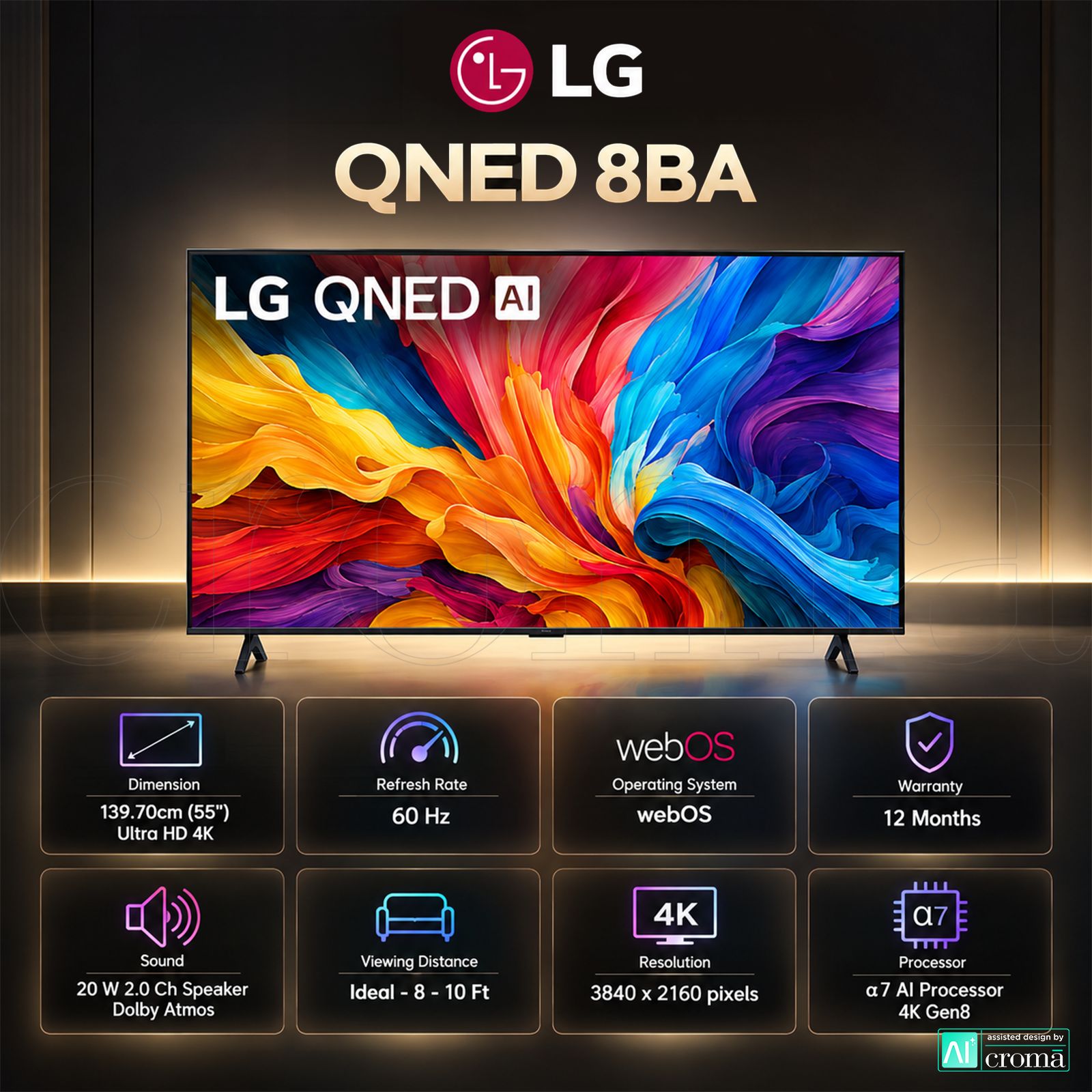 LG QNED 8BA 140 cm (55 inch) 2 Star QNED 4K Ultra HD Smart WebOS TV with Dolby Atmos (2025 Model) LG QNED 8BA 140 cm (55 inch) 2 Star QNED 4K Ultra HD Smart WebOS TV with Dolby Atmos (2025 Model)_2