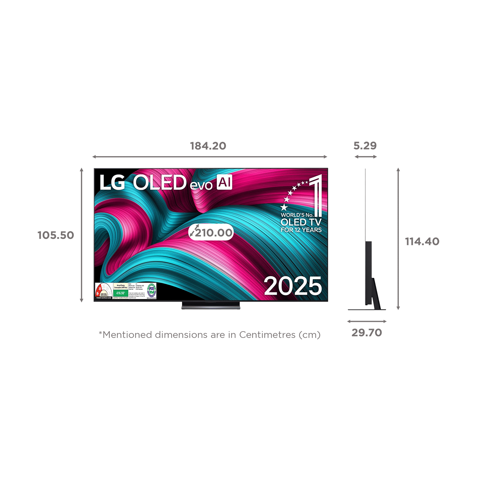 LG evo AI C5 210 cm (83 inch) OLED 4K Ultra HD Smart WebOS TV with Dolby Vision & Dolby Atmos (2025 model) LG evo AI C5 210 cm (83 inch) OLED 4K Ultra HD Smart WebOS TV with Dolby Vision & Dolby Atmos (2025 model)_2