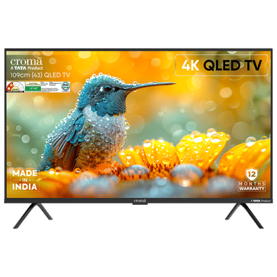 Croma 109 cm (43 inch) 2 Star QLED 4K Ultra HD Smart Google TV 5.0 with Dolby Vision & Dolby Atmos (2025 model)