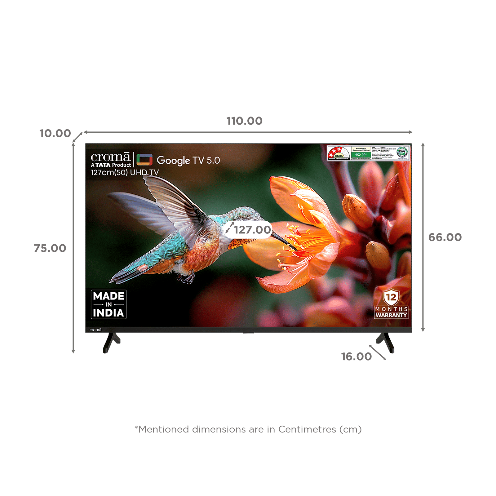 Croma 127 cm (50 inch) Ultra HD 4K LED Google TV 5.0 with Dolby Audio_2