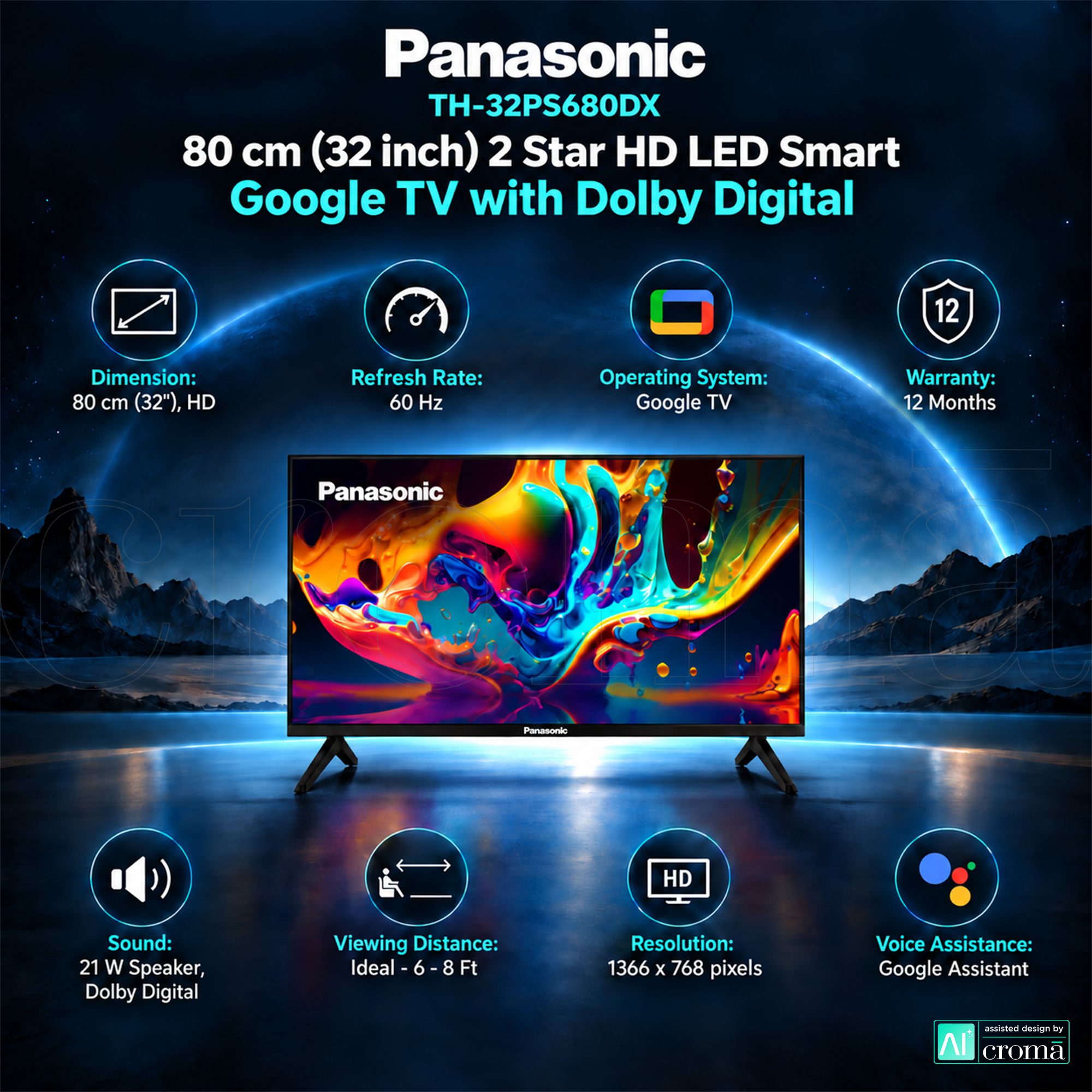 Panasonic 80 cm (32 inch) 2 Star HD LED Smart Google TV with Dolby Digital (2025 model) Panasonic 80 cm (32 inch) 2 Star HD LED Smart Google TV with Dolby Digital (2025 model)_4