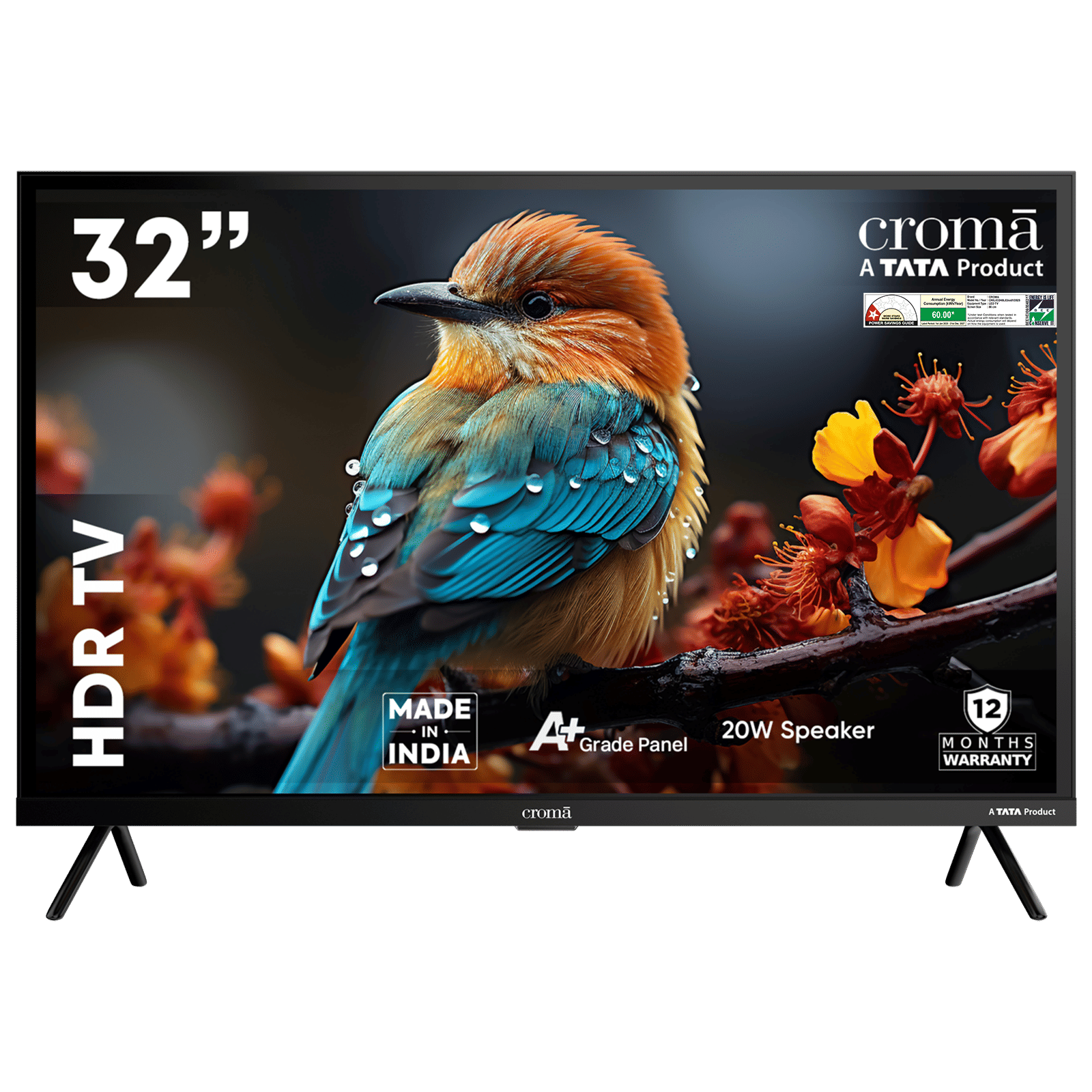 Croma 80 cm (32 inch) HD Ready LED TV with Bezel Less Display (2025 model)_1