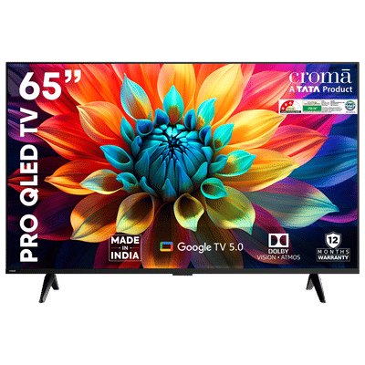 Croma 165 cm (65 inch) QLED 4K Ultra HD Smart
                      Android TV with Google Assistant (2025 model)