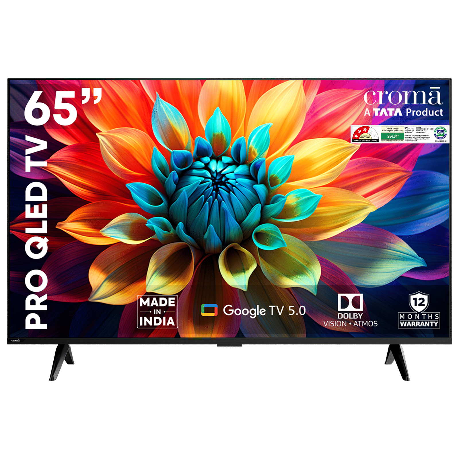 Croma 165 cm (65 inch) QLED 4K Ultra HD Smart Android TV with Google Assistant (2025 model)_1