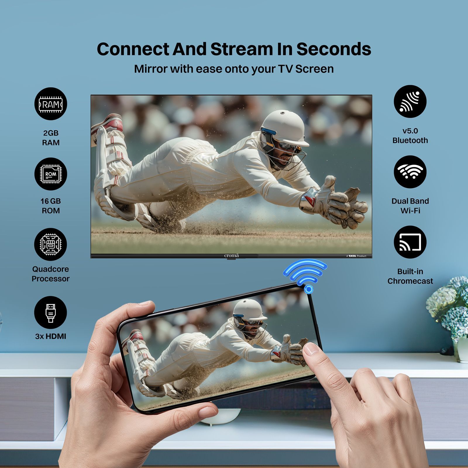 Croma 109 cm (43 inch) LED 4K Ultra HD Smart Google TV 5.0 with Dolby Audio_9