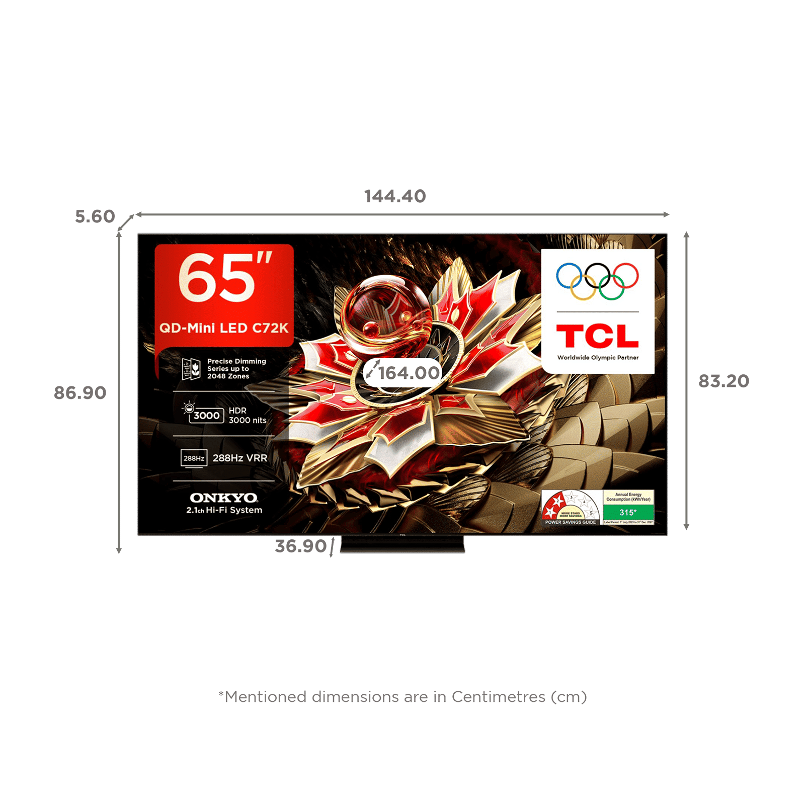 TCL C72K 165 cm (65 inch) 4k Ultra HD Google TV with Precise Dimming Technology (2025 model) TCL C72K 165 cm (65 inch) 4k Ultra HD Google TV with Precise Dimming Technology (2025 model)_2