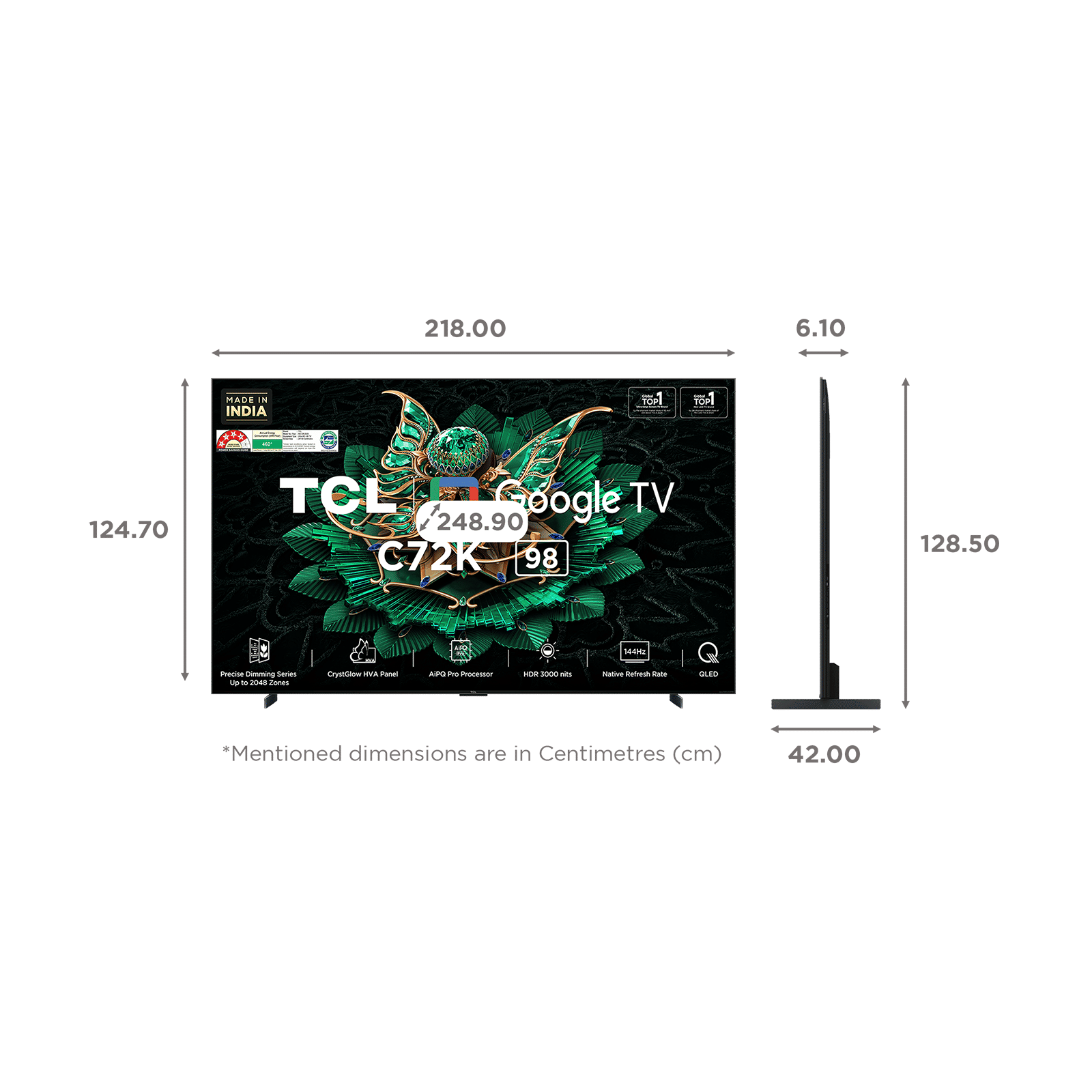 TCL C72K 247 cm (98 inch) 4k Ultra HD Google TV with Precise Dimming Technology (2025 model)_3