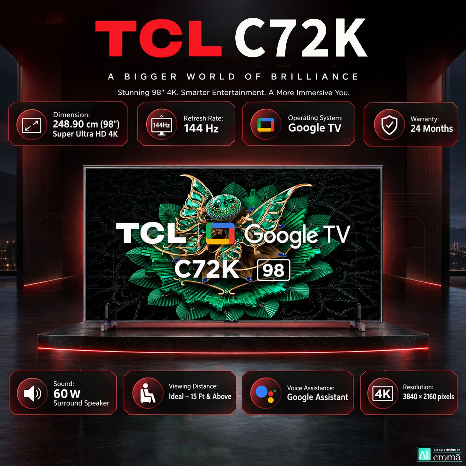 TCL C72K 247 cm (98 inch) 4 Star 4k Ultra HD Google TV with Precise Dimming Technology (2025 model) TCL C72K 247 cm (98 inch) 4 Star 4k Ultra HD Google TV with Precise Dimming Technology (2025 model)_4