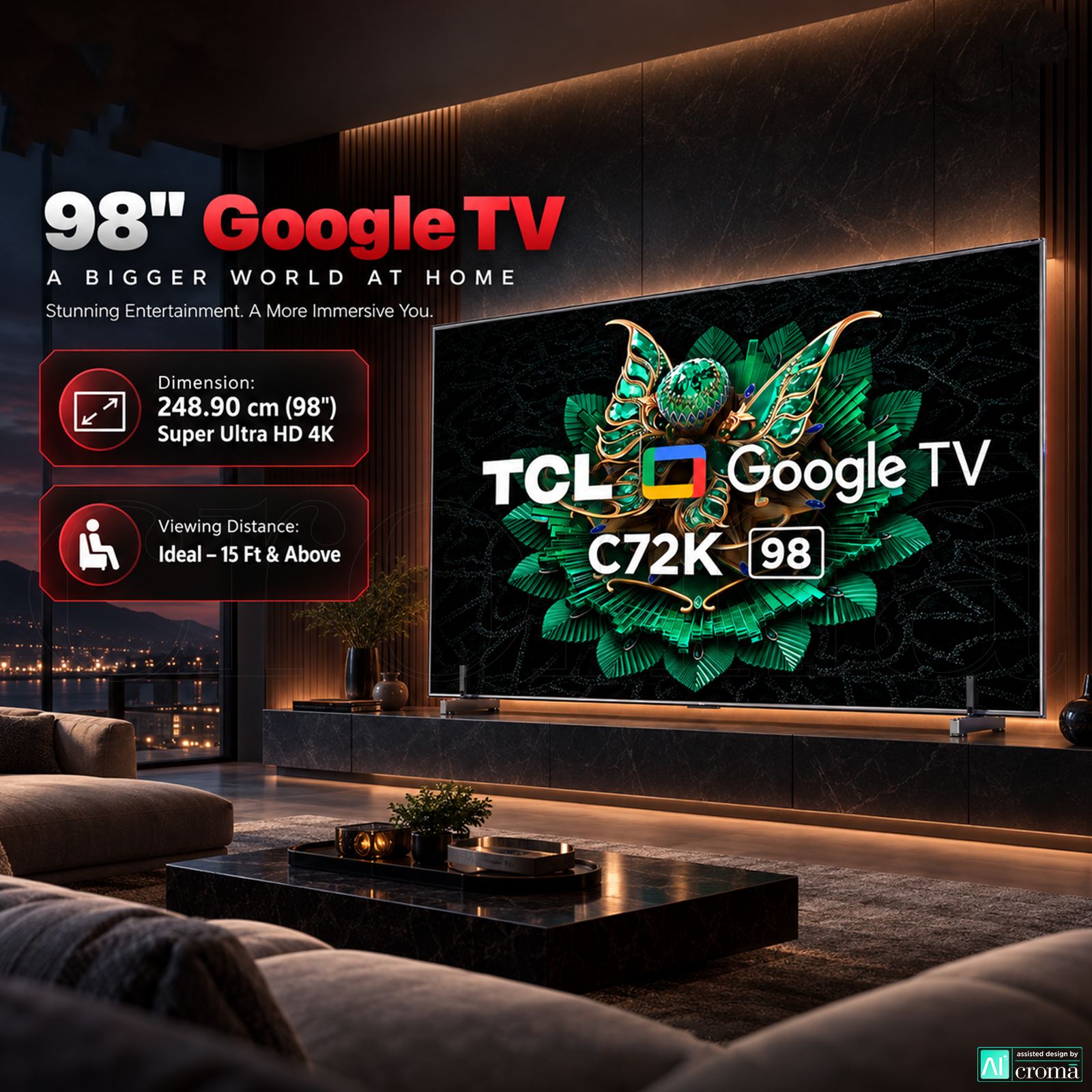 TCL C72K 247 cm (98 inch) 4 Star 4k Ultra HD Google TV with Precise Dimming Technology (2025 model) TCL C72K 247 cm (98 inch) 4 Star 4k Ultra HD Google TV with Precise Dimming Technology (2025 model)_9