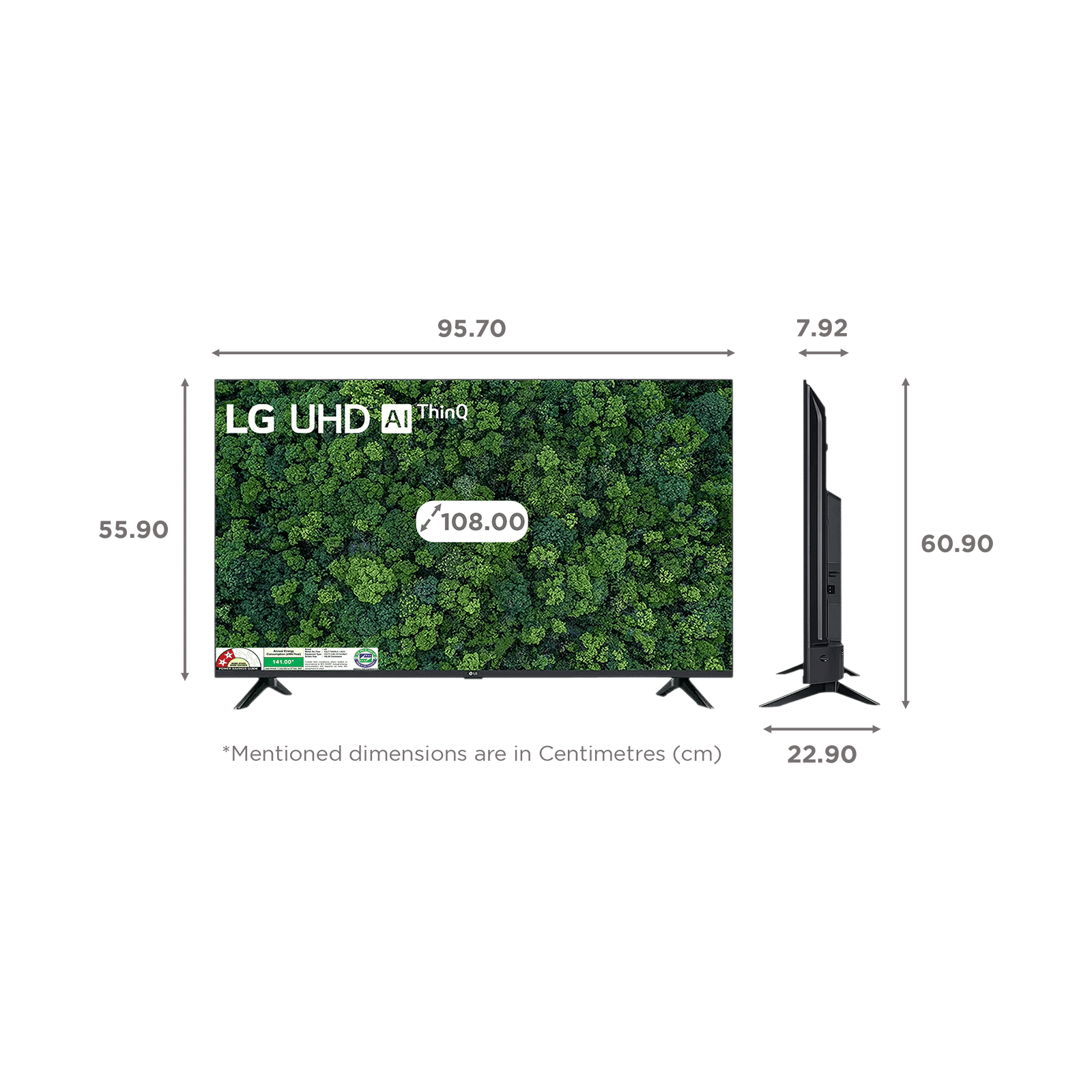 LG UA7350 109 cm (43 inch) 4K Ultra HD LED Smart WebOS TV with a5 AI Processor 4K Gen7 (2025 Model)_2