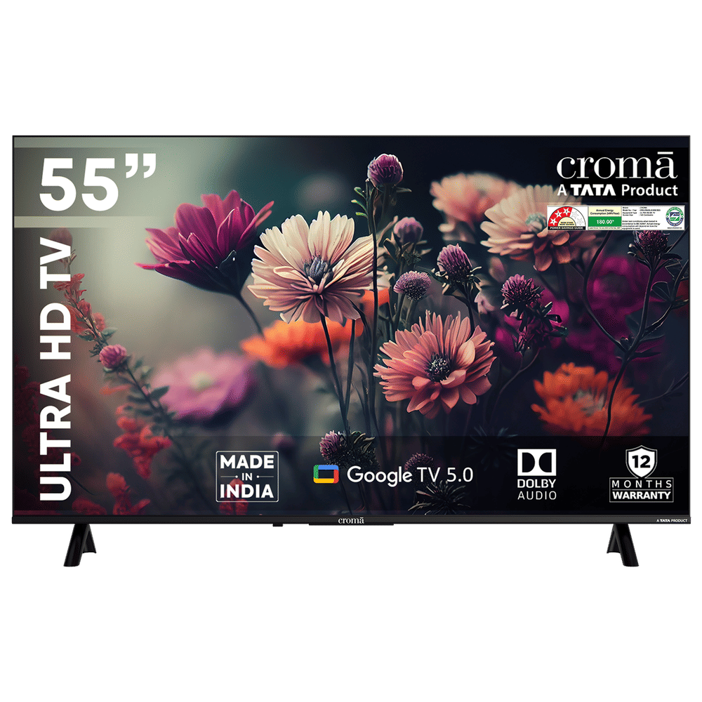 Croma 140 cm (55 inch) 3 Star 4K Ultra HD LED Google TV 5.0 with Dolby Audio