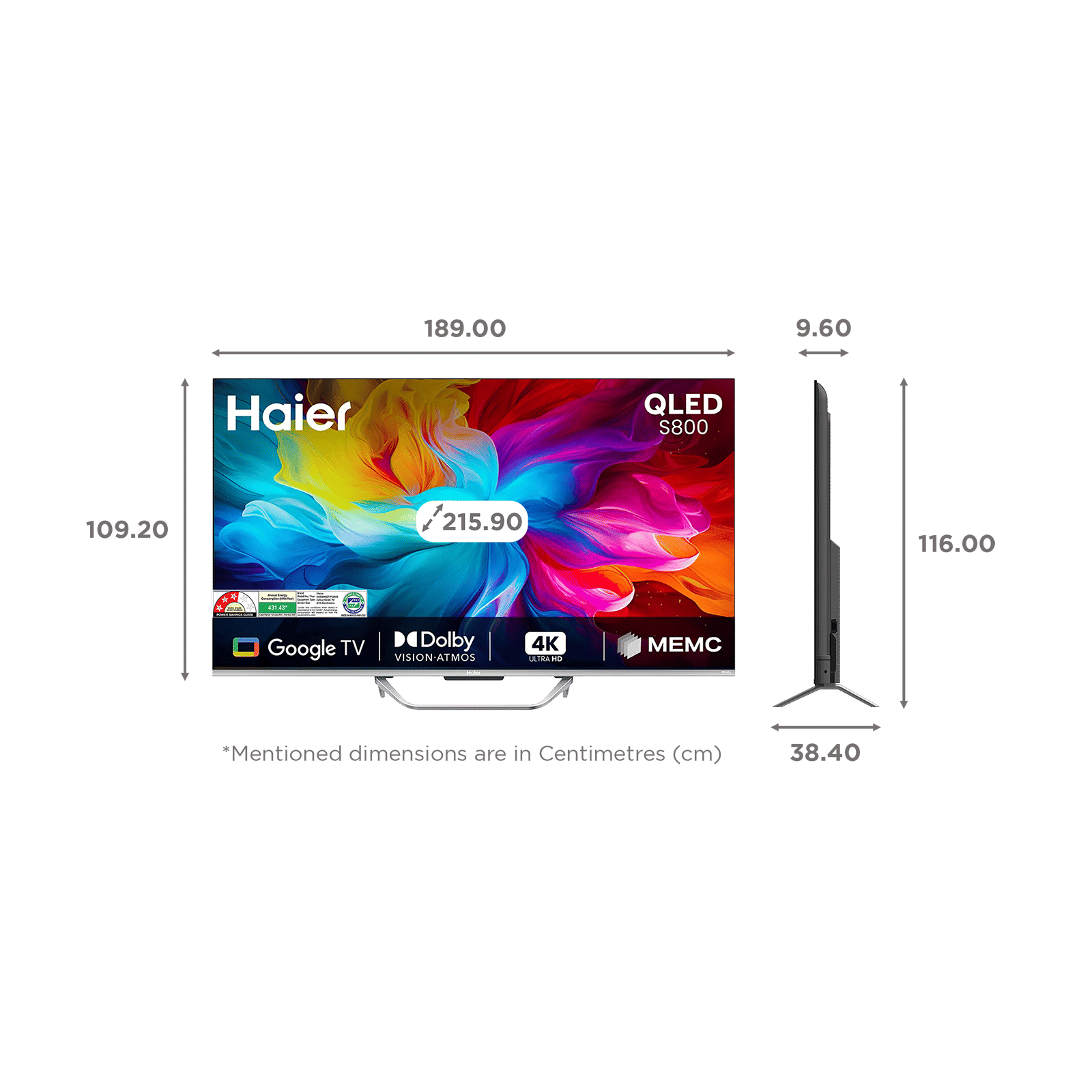 Haier S800 215 cm (85 inch) QLED 4K Ultra HD Smart Google TV with Google Assistant (2025 model) Haier S800 215 cm (85 inch) QLED 4K Ultra HD Smart Google TV with Google Assistant (2025 model)_2