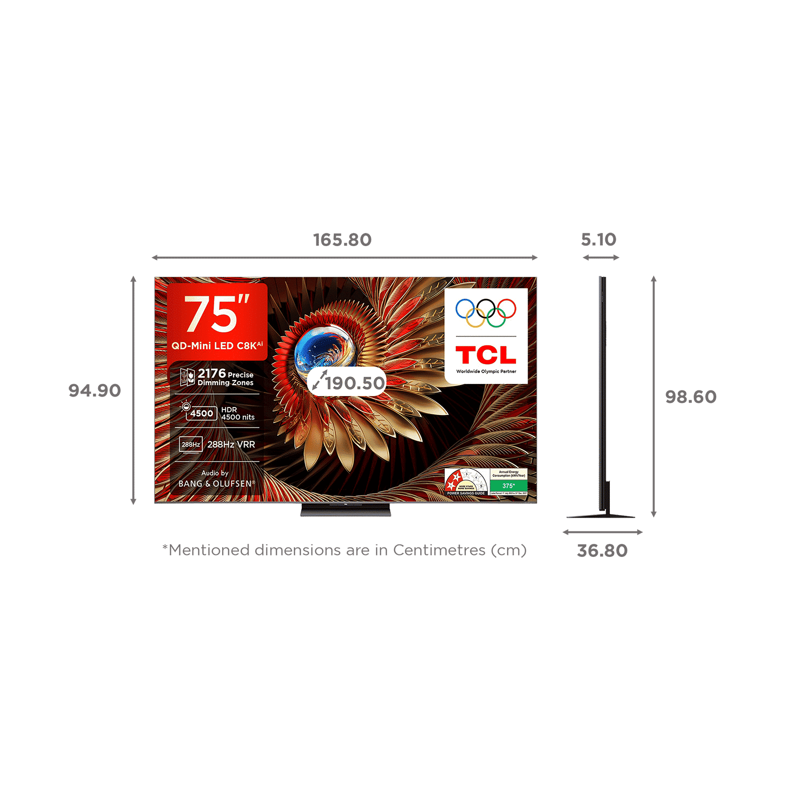 TCL C8K 190 cm (75 inch) QLED MiniLED 4K Ultra HD Smart Google TV with Built-in Google Assistant (2025 model) TCL C8K 190 cm (75 inch) QLED MiniLED 4K Ultra HD Smart Google TV with Built-in Google Assistant (2025 model)_2