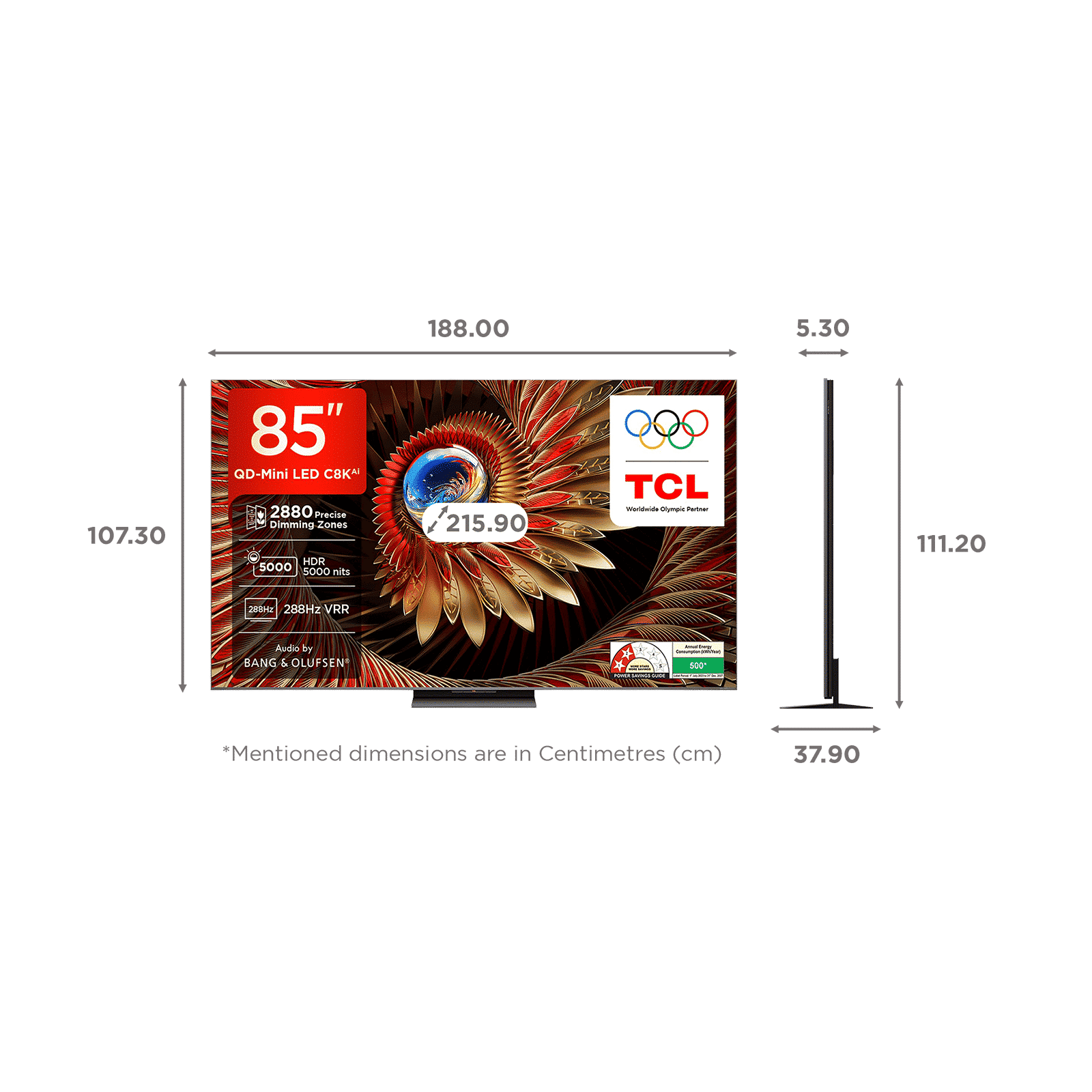 TCL C8K 215 cm (85 inch) QLED MiniLED 4K Ultra HD Smart Google TV with Built-in Google Assistant (2025 model) TCL C8K 215 cm (85 inch) QLED MiniLED 4K Ultra HD Smart Google TV with Built-in Google Assistant (2025 model)_2