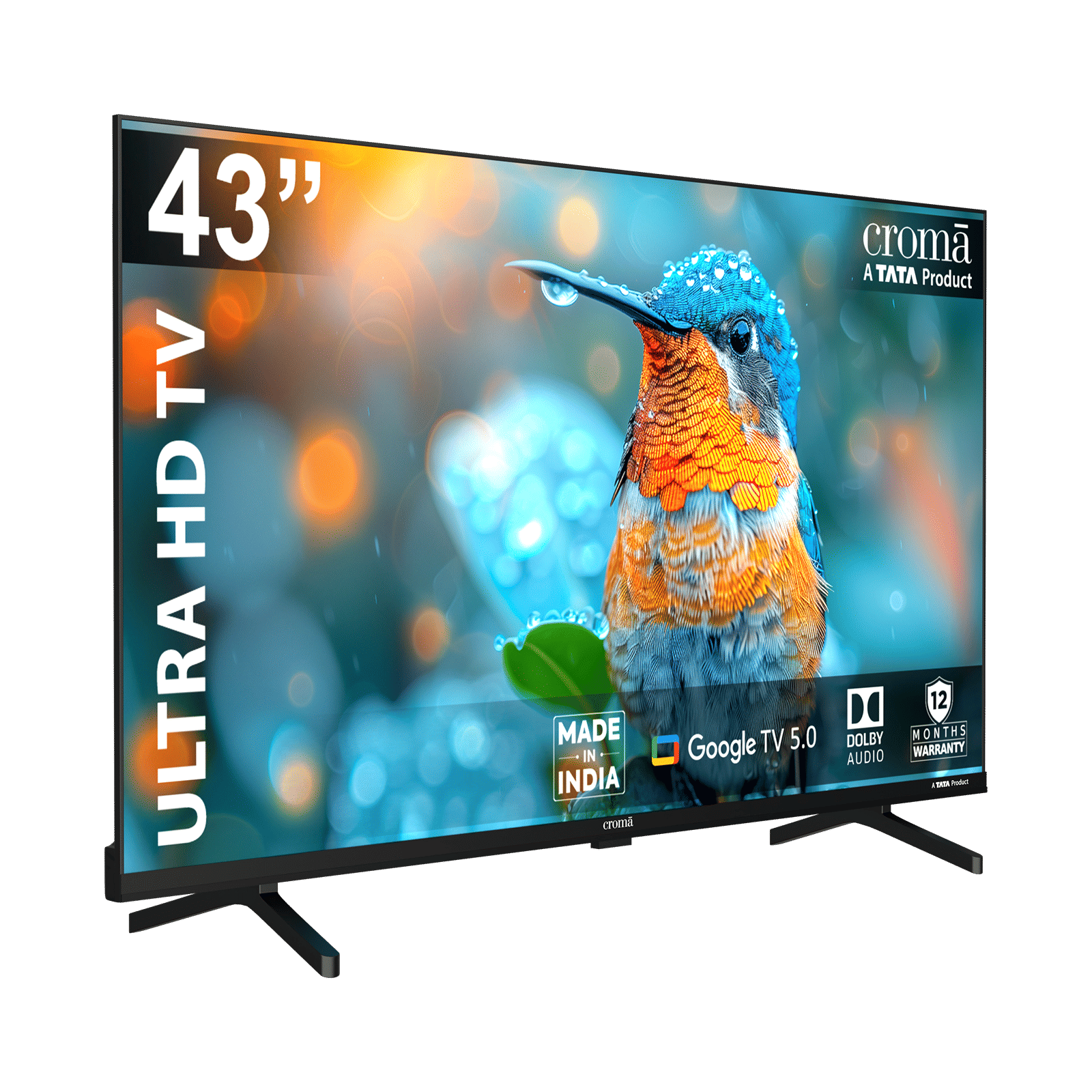 Croma 109 cm (43 inch) 4K Ultra HD LED Smart Google TV with Dolby Audio (2025 model)_5