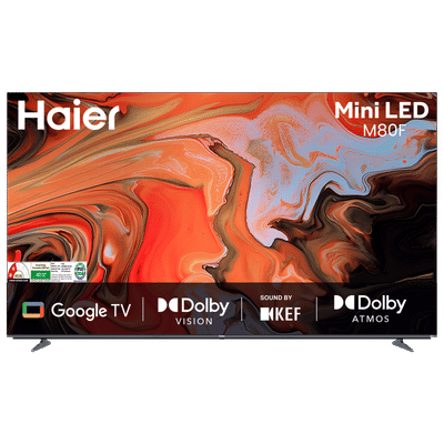 Haier M80F 125 cm (85 inch) 2 Star 4K Ultra HD Mini LED Smart Google TV with Google Assistant Support (2025 Model)