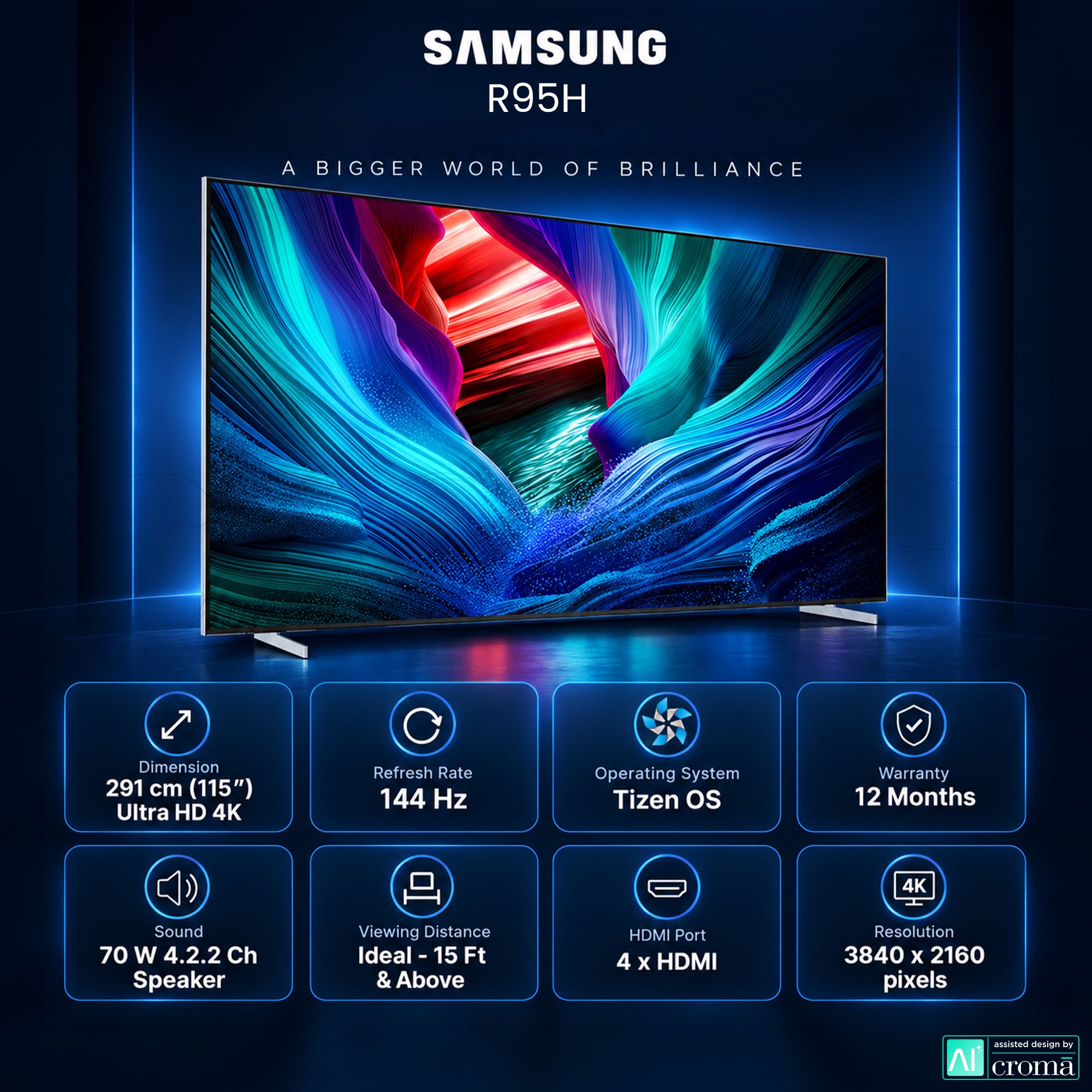 SAMSUNG R95H 291 cm (115 inch) 1 Star Micro RGB 4K Ultra HD Smart Tizen TV with Google Voice Assistant (2026 Model) SAMSUNG R95H 291 cm (115 inch) 1 Star Micro RGB 4K Ultra HD Smart Tizen TV with Google Voice Assistant (2026 Model)_3