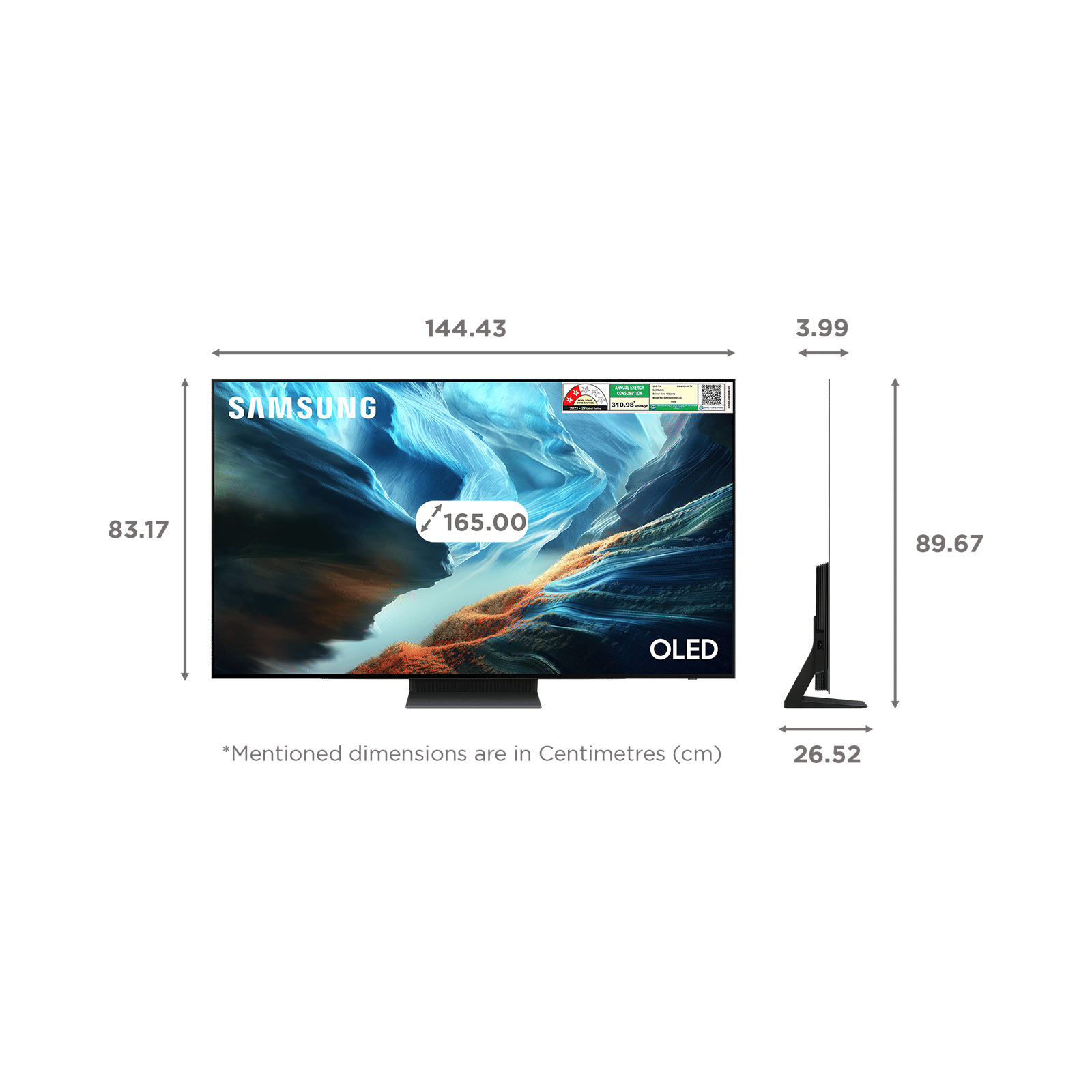SAMSUNG S90H165 cm (65 inch) OLED 4K Ultra HD Smart Tizen TV with Google Voice Assistant_2