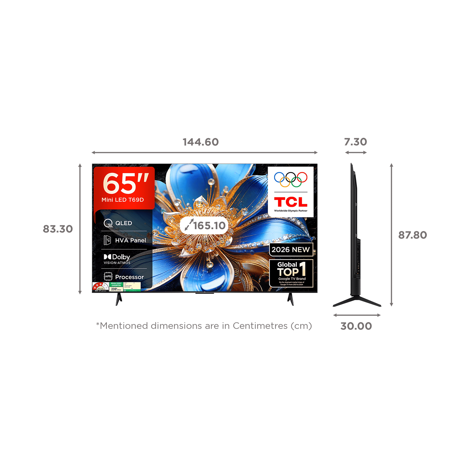 TCL T series 165.1 cm (65 inch) 3 Star QLED 4K Super Ultra HD Smart Google TV with Google Voice Assistant (2026 Model) TCL T series 165.1 cm (65 inch) 3 Star QLED 4K Super Ultra HD Smart Google TV with Google Voice Assistant (2026 Model)_2