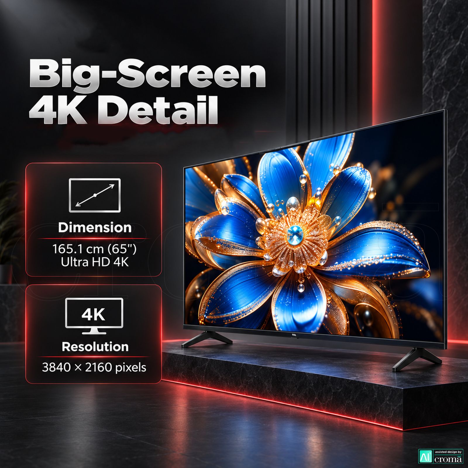TCL T series 165.1 cm (65 inch) 3 Star QLED 4K Super Ultra HD Smart Google TV with Google Voice Assistant (2026 Model) TCL T series 165.1 cm (65 inch) 3 Star QLED 4K Super Ultra HD Smart Google TV with Google Voice Assistant (2026 Model)_6