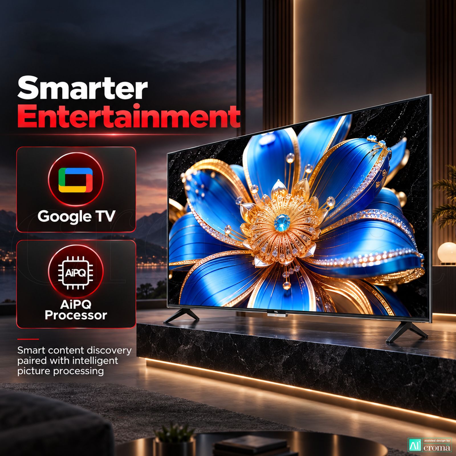 TCL T series 139.7 cm (55 inch) 3 Star QLED 4K Super Ultra HD Smart Google TV with Google Voice Assistant (2026 Model) TCL T series 139.7 cm (55 inch) 3 Star QLED 4K Super Ultra HD Smart Google TV with Google Voice Assistant (2026 Model)_4
