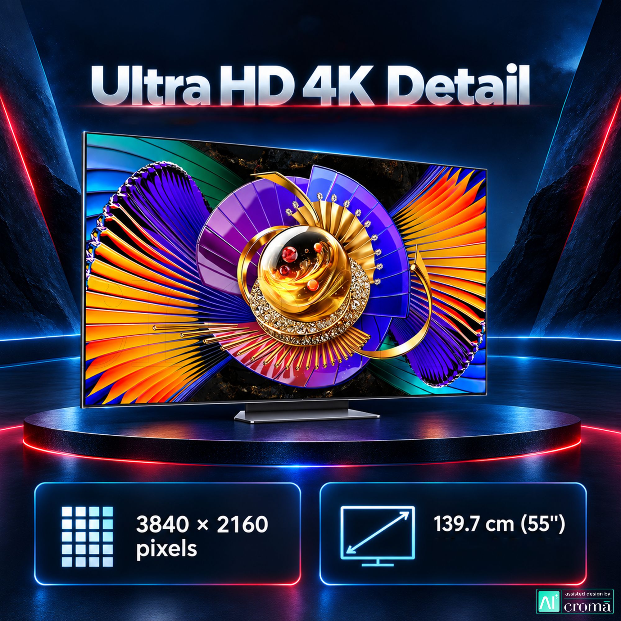 TCL C series 139.7 cm (55 inch) 1 Star SQD-Mini LED 4K Super Ultra HD Smart Google TV with Google Voice Assistant (2026 Model) TCL C series 139.7 cm (55 inch) 1 Star SQD-Mini LED 4K Super Ultra HD Smart Google TV with Google Voice Assistant (2026 Model)_3