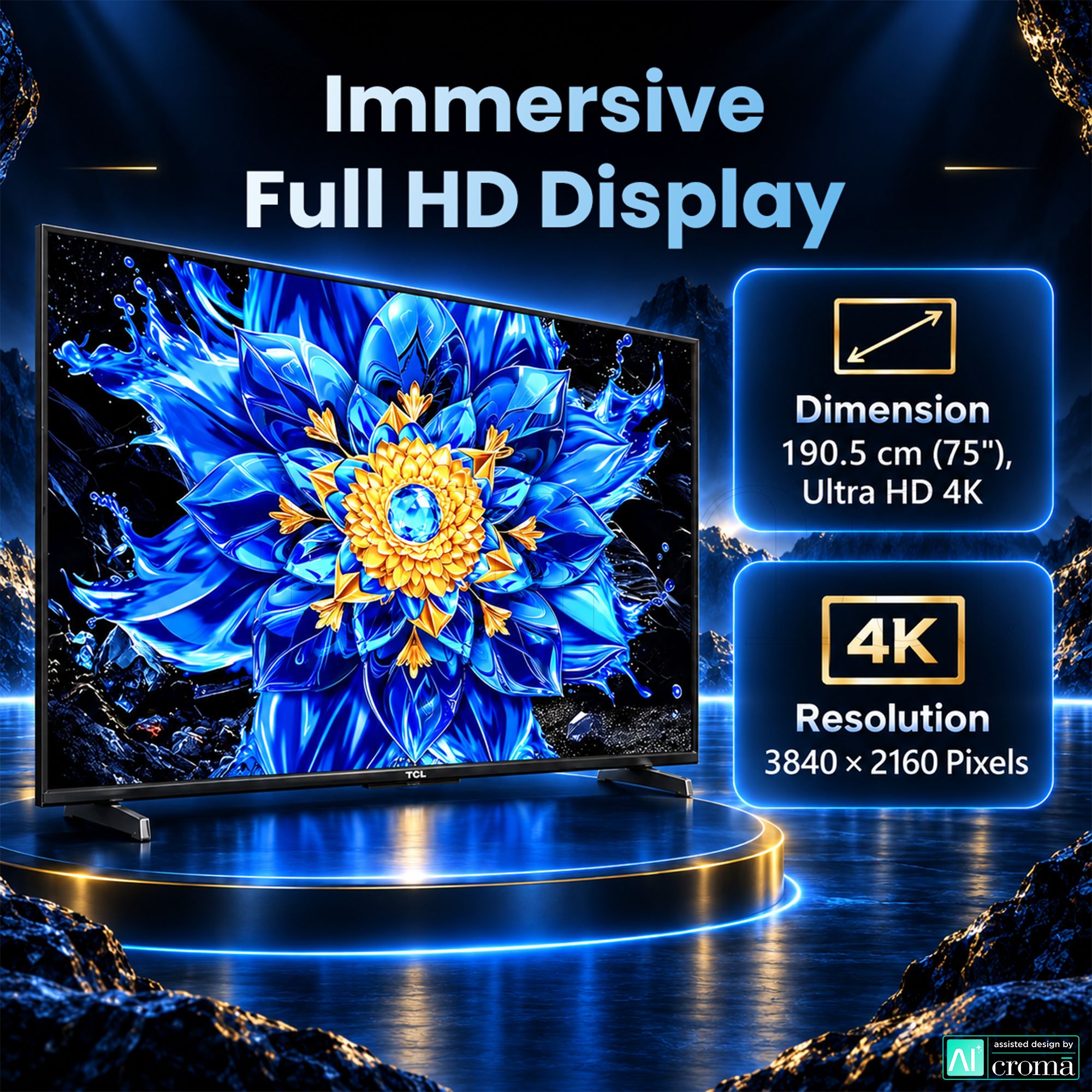 TCL P Series 190.5 cm (75 inch) 3 Star QD-Mini LED Dimming & QLED 4K Super Ultra HD Smart Google TV with Google Voice Assistant (2026 Model) TCL P Series 190.5 cm (75 inch) 3 Star QD-Mini LED Dimming & QLED 4K Super Ultra HD Smart Google TV with Google Voice Assistant (2026 Model)_3