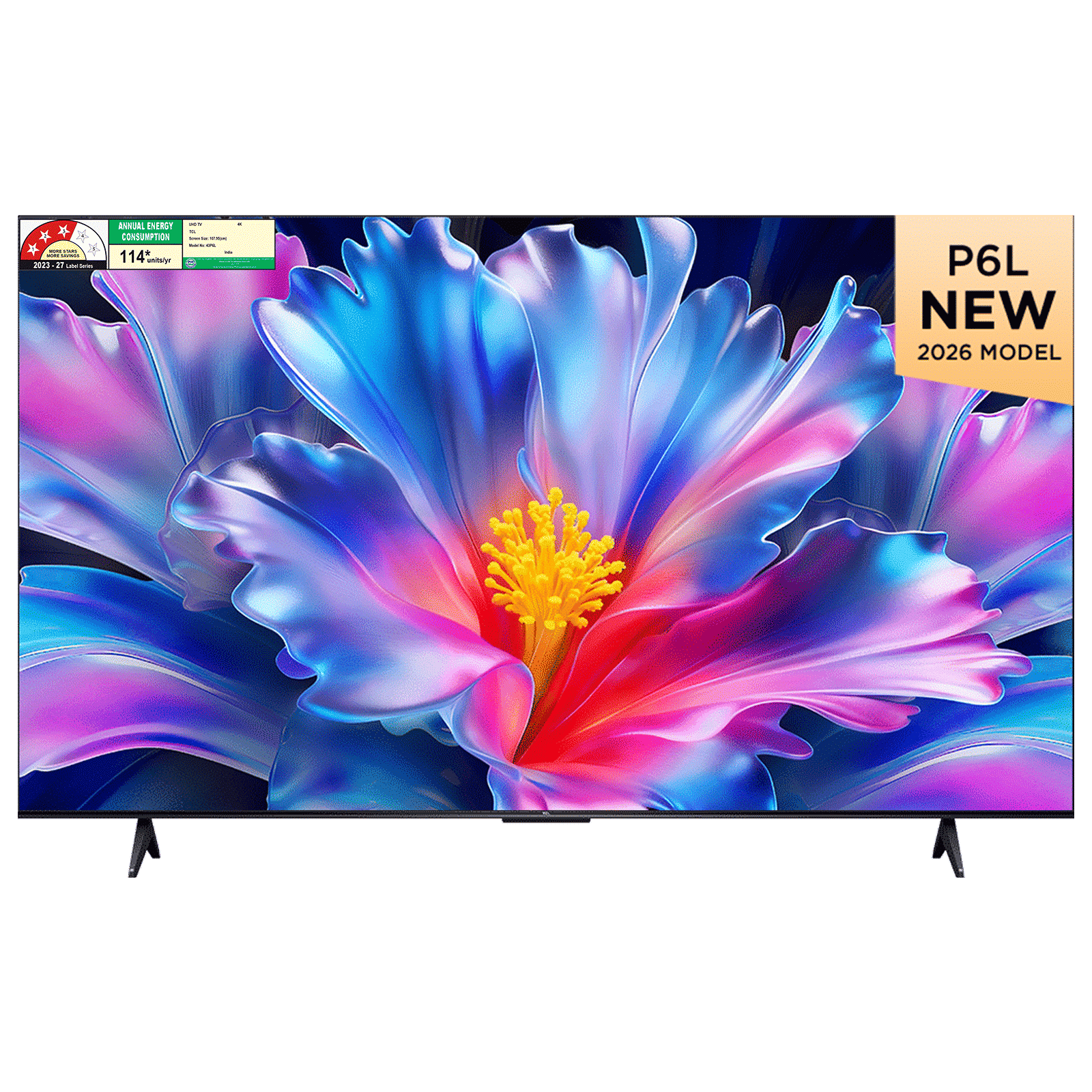 TCL P Series 109.22 cm (43 inch) 3 Star LED 4K Super Ultra HD Smart Google TV with Google Voice Assistant (2026 Model) TCL P Series 109.22 cm (43 inch) 3 Star LED 4K Super Ultra HD Smart Google TV with Google Voice Assistant (2026 Model)_1