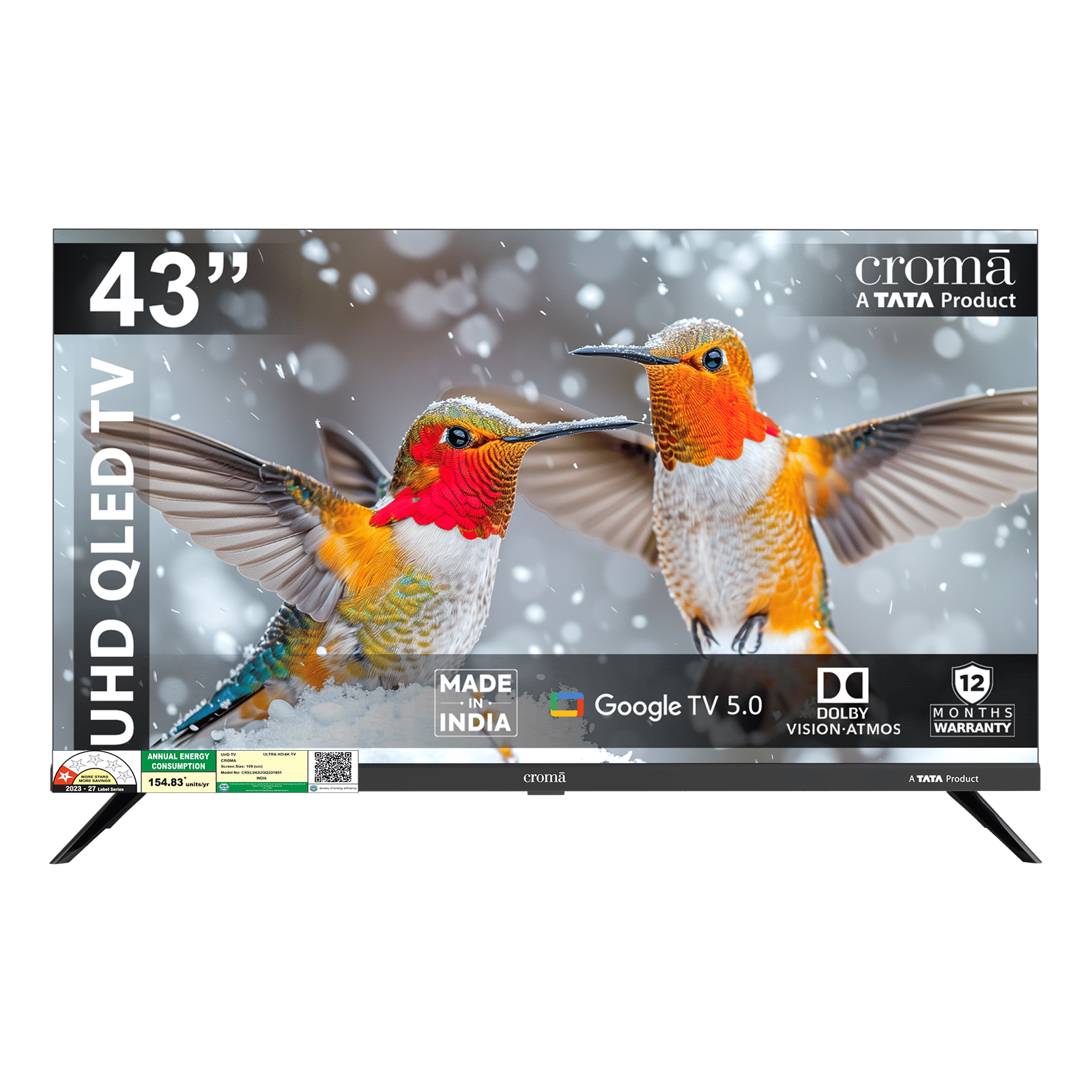 Croma 109 cm (43 inch) 1 Star QLED 4K Ultra HD Smart Google TV with Dolby Vision & Dolby Atmos (2026 Model) Croma 109 cm (43 inch) 1 Star QLED 4K Ultra HD Smart Google TV with Dolby Vision & Dolby Atmos (2026 Model)_1