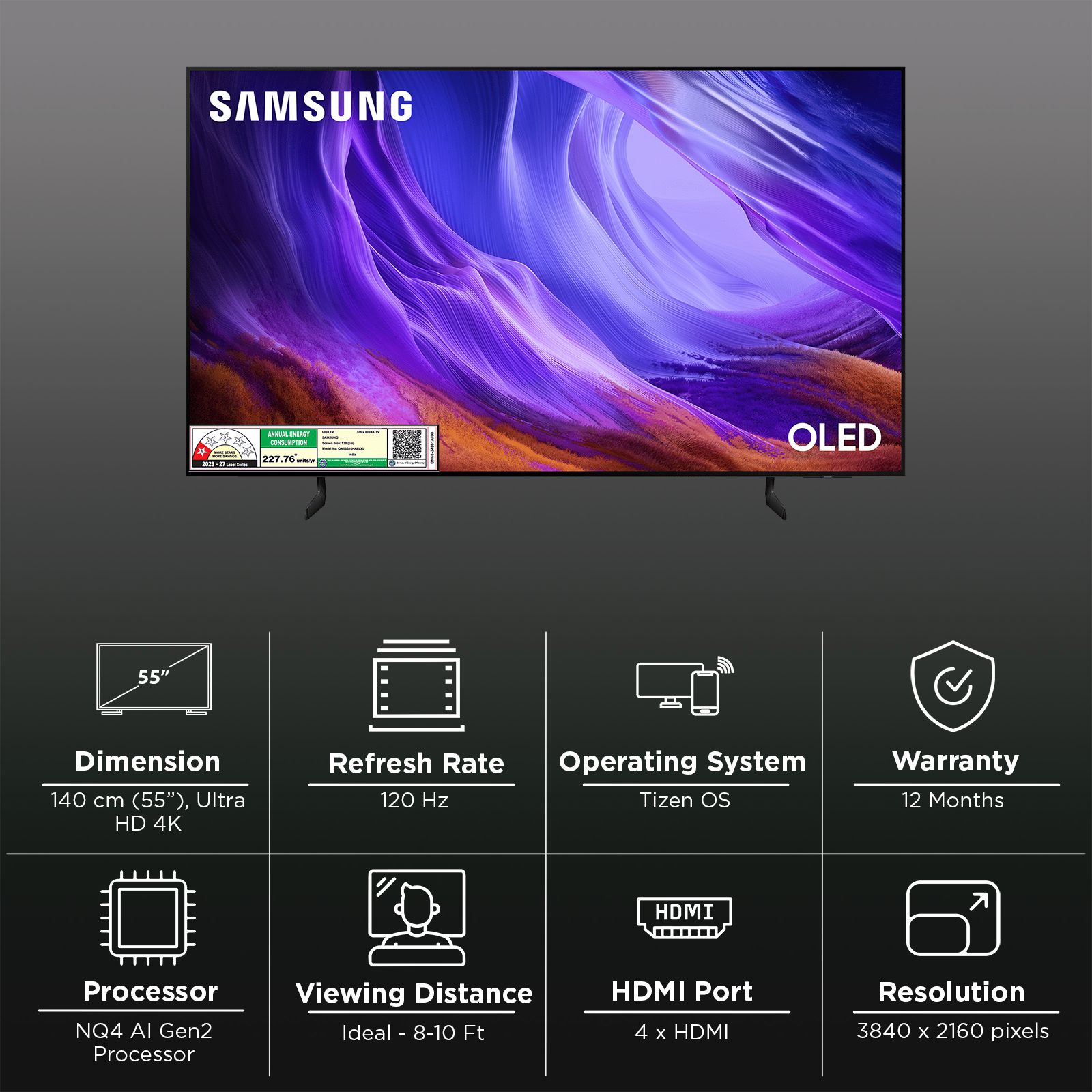 SAMSUNG S85H 140 cm (55 inch) OLED 4K Ultra HD Smart Tizen TV with AI Football Mode (2026 Model) SAMSUNG S85H 140 cm (55 inch) OLED 4K Ultra HD Smart Tizen TV with AI Football Mode (2026 Model)_3