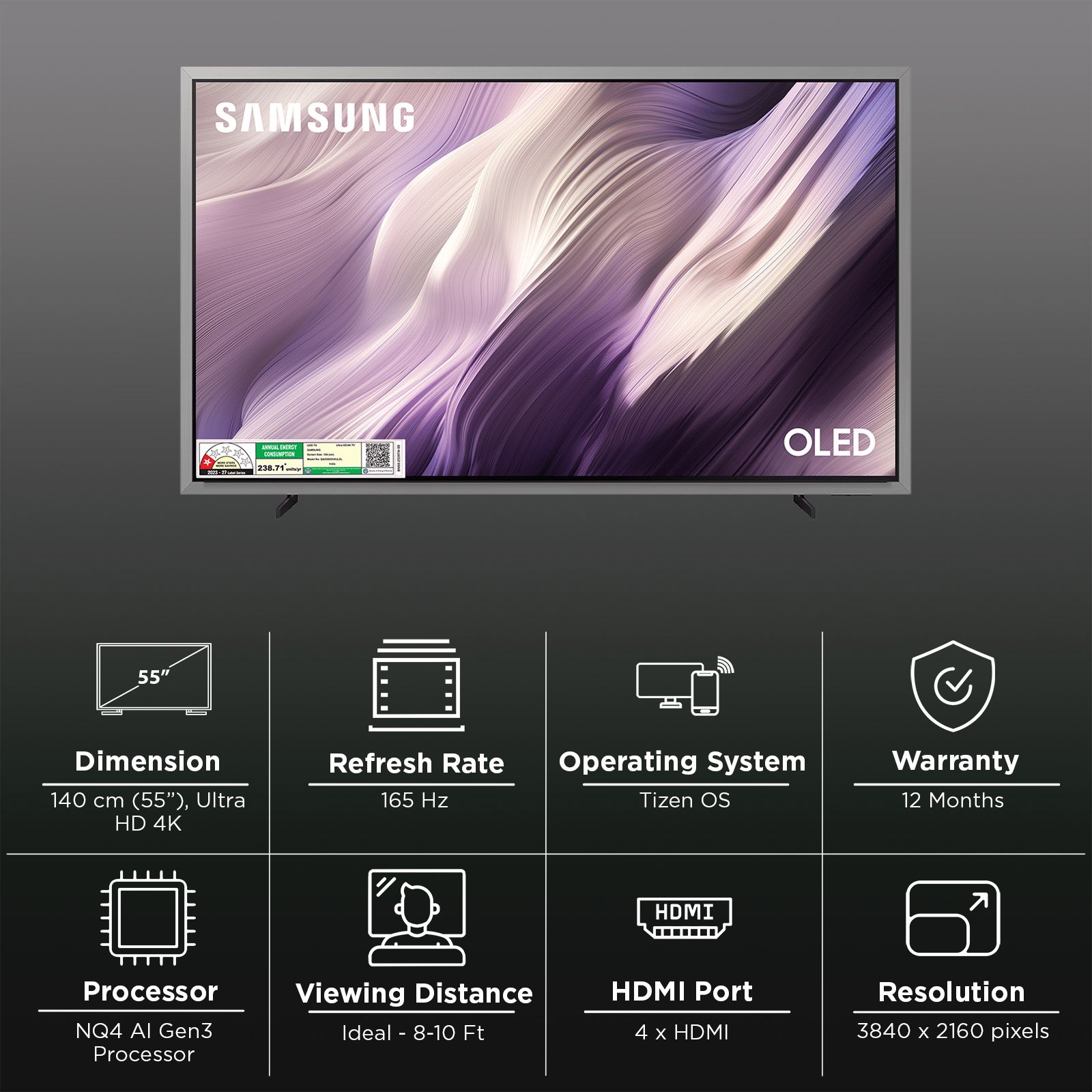 SAMSUNG S95H 140 cm (55 inch) OLED 4K Ultra HD Smart Tizen TV with Google Voice Assistant (2026 Model) SAMSUNG S95H 140 cm (55 inch) OLED 4K Ultra HD Smart Tizen TV with Google Voice Assistant (2026 Model)_3