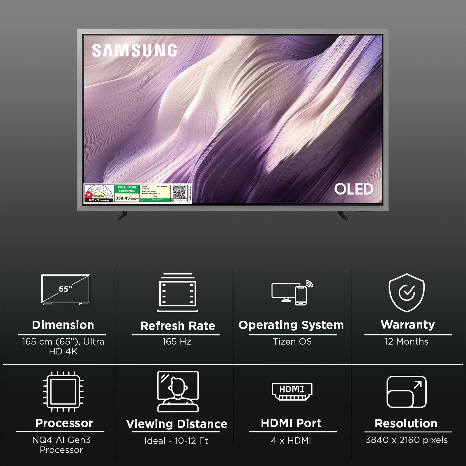 SAMSUNG S95H 165 cm (65 inch) OLED 4K Ultra HD Smart Tizen TV with Google Voice Assistant (2026 Model) SAMSUNG S95H 165 cm (65 inch) OLED 4K Ultra HD Smart Tizen TV with Google Voice Assistant (2026 Model)_3