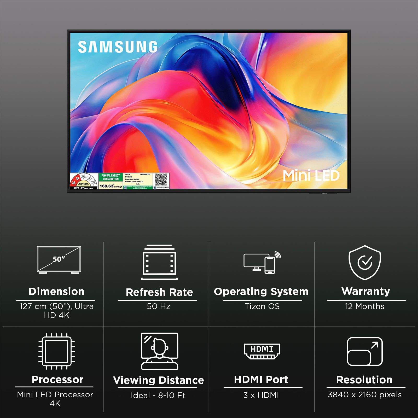 SAMSUNG M70H 127 cm (50 inch) 4K Ultra HD Mini LED Smart Tizen TV with Google Voice Assistant (2026 Model) SAMSUNG M70H 127 cm (50 inch) 4K Ultra HD Mini LED Smart Tizen TV with Google Voice Assistant (2026 Model)_3