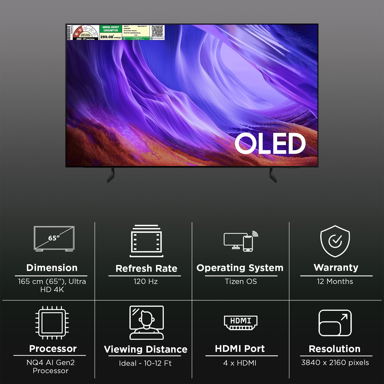 SAMSUNG S85H 165 cm (65 inch) OLED 4K Ultra HD Smart Tizen TV with Voice Assistant (2026 Model) SAMSUNG S85H 165 cm (65 inch) OLED 4K Ultra HD Smart Tizen TV with Voice Assistant (2026 Model)_3