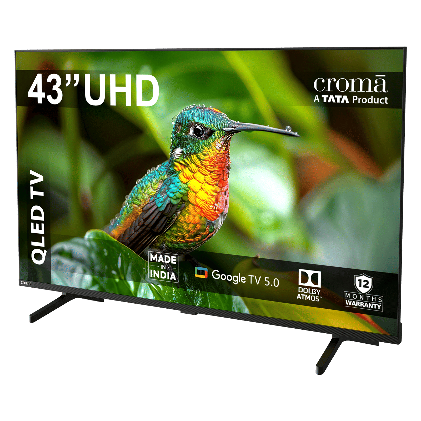 Croma 109 cm (43 inch) 1 Star QLED 4K Ultra HD Smart Google TV with Google Voice Assistant (2026 Model)_8