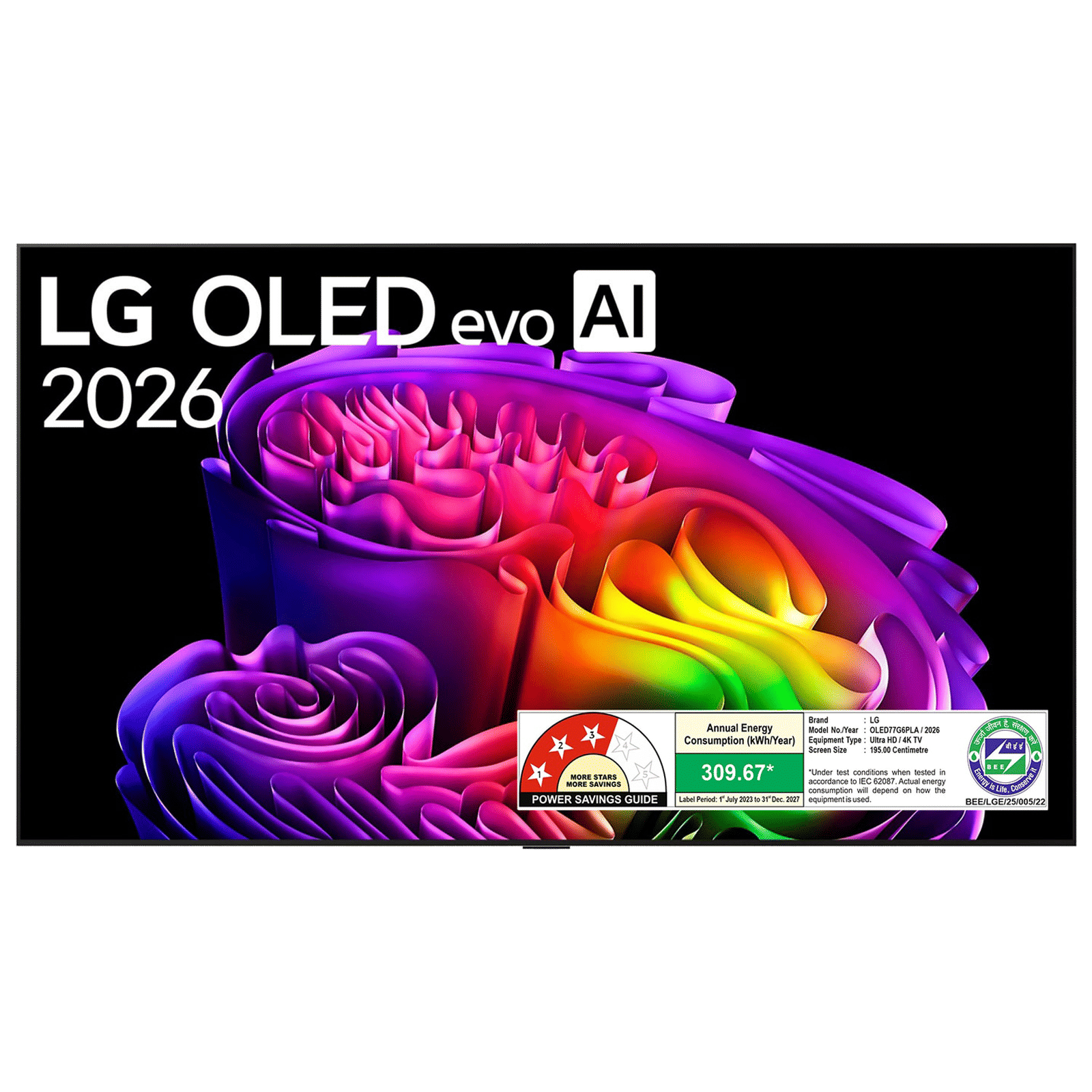 LG OLEDG6 195 cm (77 inch) OLED 4K Ultra HD Smart webOS TV with Intelligent Voice Recognition (OLED77G6PLA, 2026 Model) LG OLEDG6 195 cm (77 inch) OLED 4K Ultra HD Smart webOS TV with Intelligent Voice Recognition (OLED77G6PLA, 2026 Model)_1