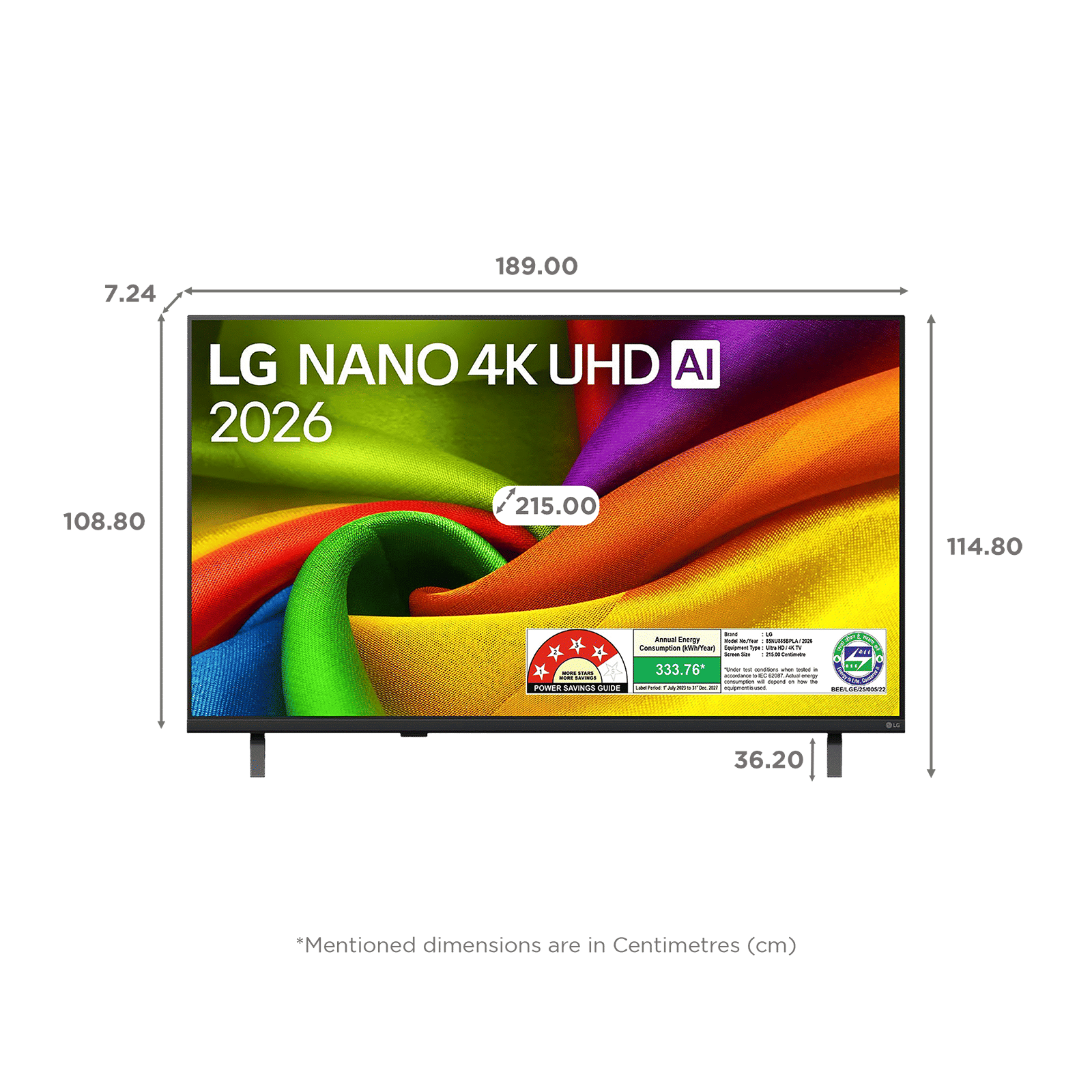 LG NanoCell AI NU885 215 cm (85 inch) 4 Star 4K Ultra HD Smart webOS TV with Intelligent Voice Recognition (2026 model) LG NanoCell AI NU885 215 cm (85 inch) 4 Star 4K Ultra HD Smart webOS TV with Intelligent Voice Recognition (2026 model)_2