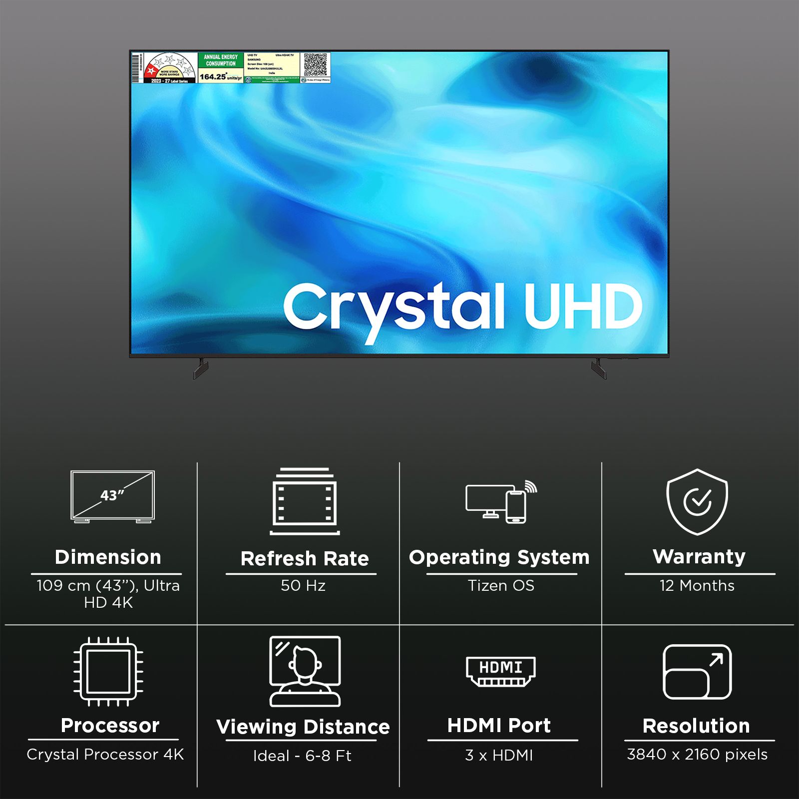 SAMSUNG U8600H 109 cm (43 inch) 1 Star LED 4K Ultra HD Smart Tizen TV with Google Voice Assistant (2026 Model) SAMSUNG U8600H 109 cm (43 inch) 1 Star LED 4K Ultra HD Smart Tizen TV with Google Voice Assistant (2026 Model)_3