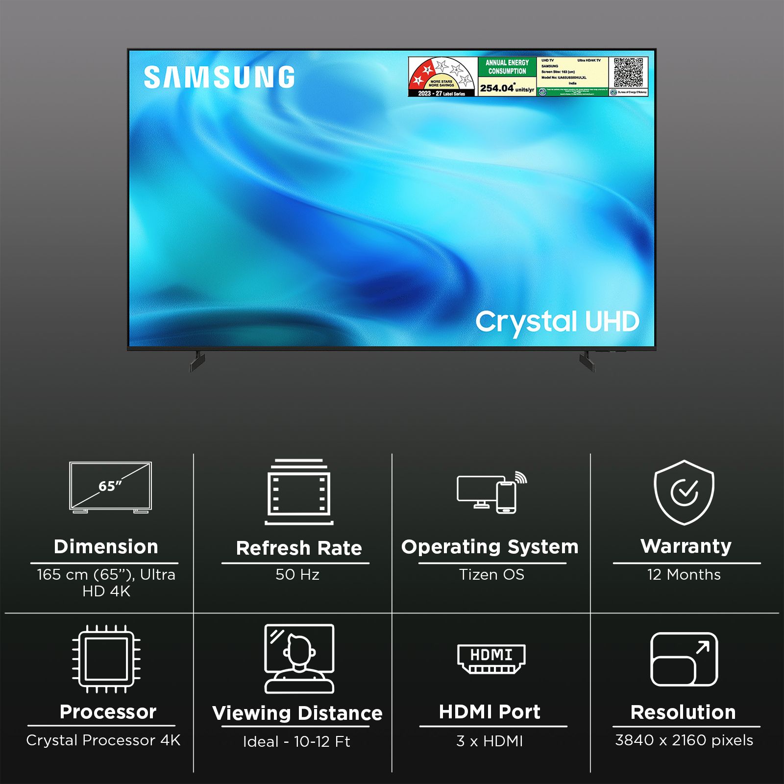 SAMSUNG U8500H 165 cm (65 inch) LED 4K Ultra HD Smart Tizen TV with Google Voice Assistant (2026 Model) SAMSUNG U8500H 165 cm (65 inch) LED 4K Ultra HD Smart Tizen TV with Google Voice Assistant (2026 Model)_3