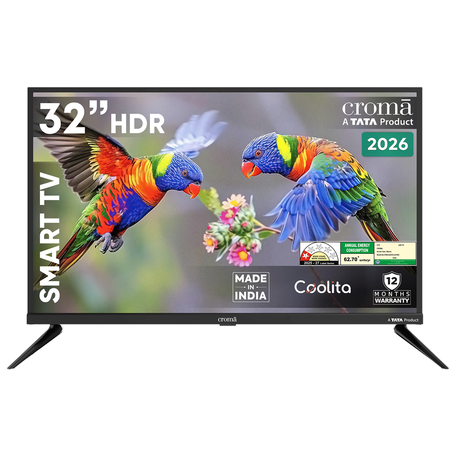 Croma 81.28 cm (32 inch) 1 Star LED HD Ready Smart Linux TV with A+ Grade Panel (2026 Model) Croma 81.28 cm (32 inch) 1 Star LED HD Ready Smart Linux TV with A+ Grade Panel (2026 Model)_1