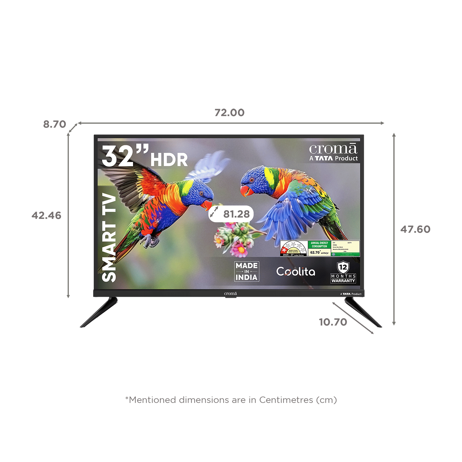 Croma 81.28 cm (32 inch) 1 Star LED HD Ready Smart Linux TV with A+ Grade Panel (2026 Model) Croma 81.28 cm (32 inch) 1 Star LED HD Ready Smart Linux TV with A+ Grade Panel (2026 Model)_2