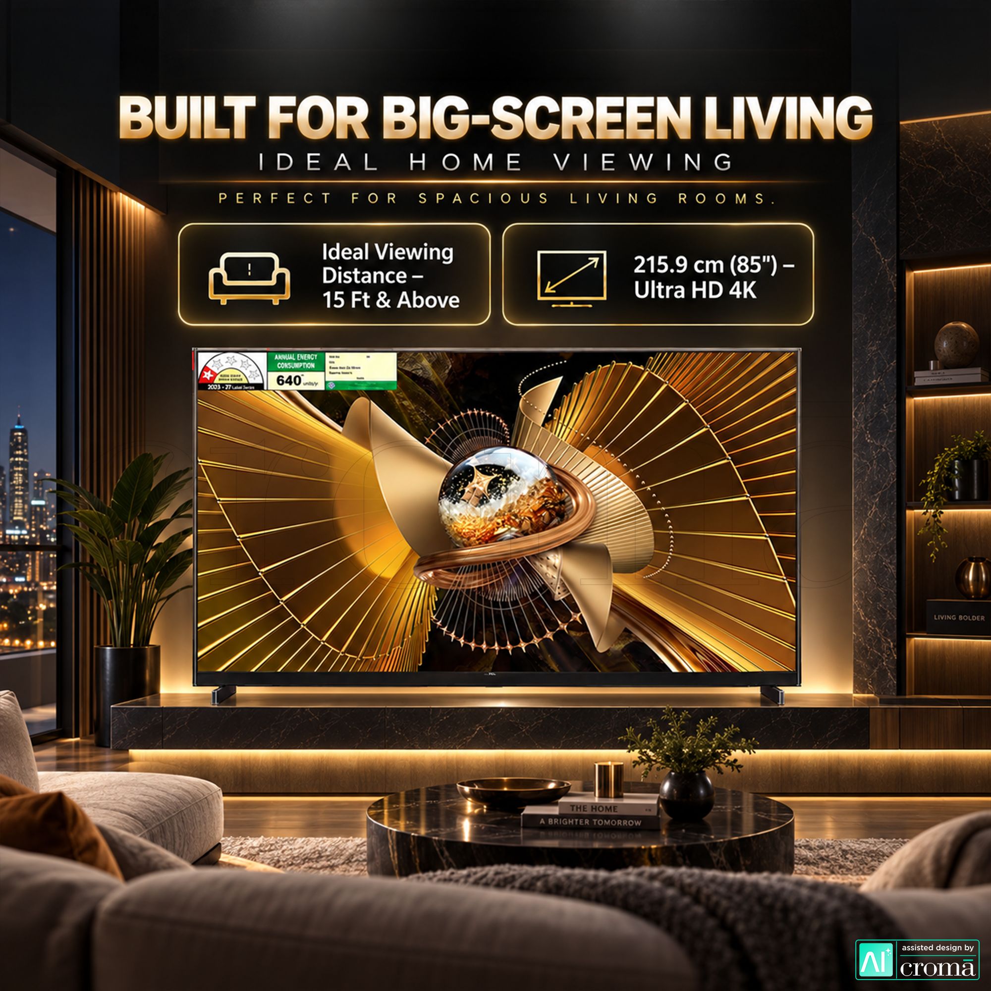 TCL X series 215.9 cm (85 inch) 1 Star SQD-Mini LED 4K Super Ultra HD Smart Google TV with Google Voice Assistant (2026 Model) TCL X series 215.9 cm (85 inch) 1 Star SQD-Mini LED 4K Super Ultra HD Smart Google TV with Google Voice Assistant (2026 Model)_6