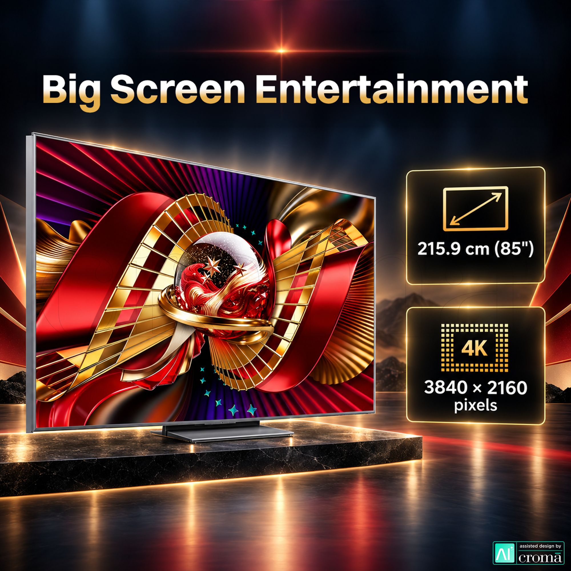 TCL C series 215.9 cm (85 inch) 2 Star SQD-Mini LED 4K Super Ultra HD Smart Google TV with Google Voice Assistant (2026 Model) TCL C series 215.9 cm (85 inch) 2 Star SQD-Mini LED 4K Super Ultra HD Smart Google TV with Google Voice Assistant (2026 Model)_3