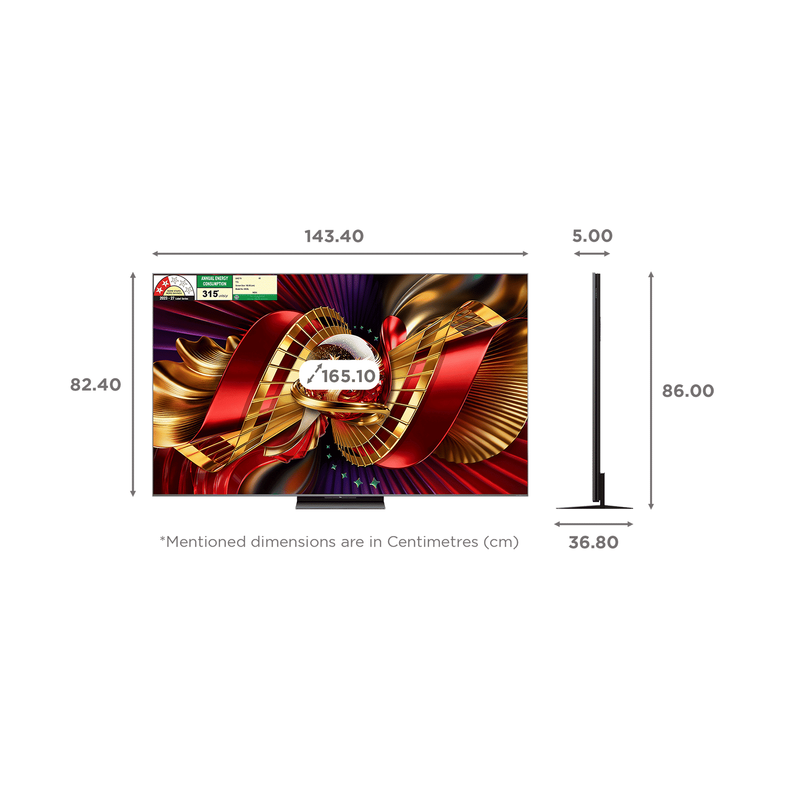 TCL C series 165.1 cm (65 inch) 2 Star SQD-Mini LED 4K Super Ultra HD Smart Google TV with Google Voice Assistant (2026 Model)_12