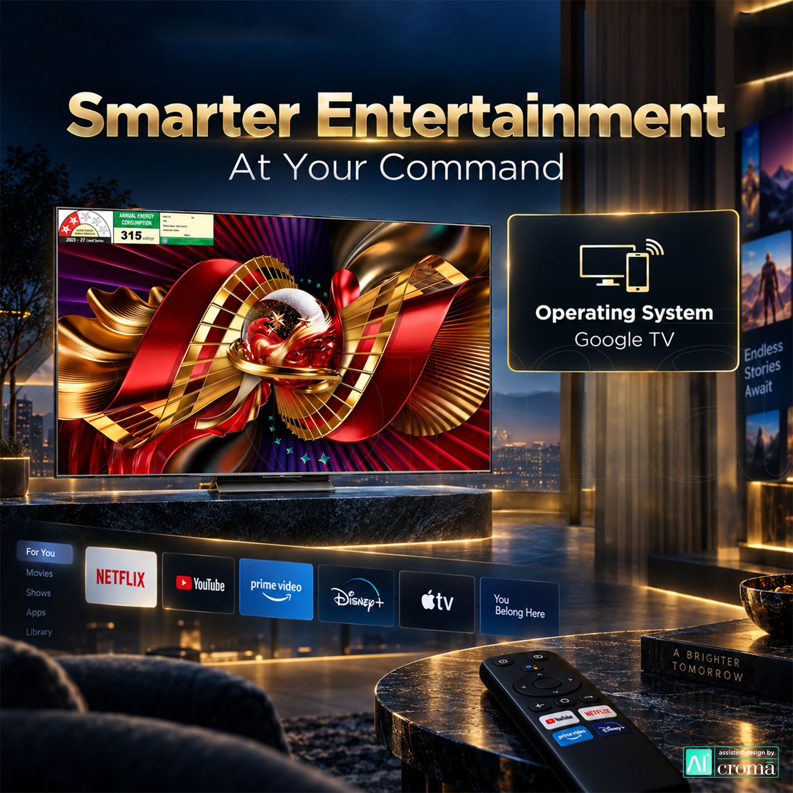 TCL C series 165.1 cm (65 inch) 2 Star SQD-Mini LED 4K Super Ultra HD Smart Google TV with Google Voice Assistant (2026 Model)_4