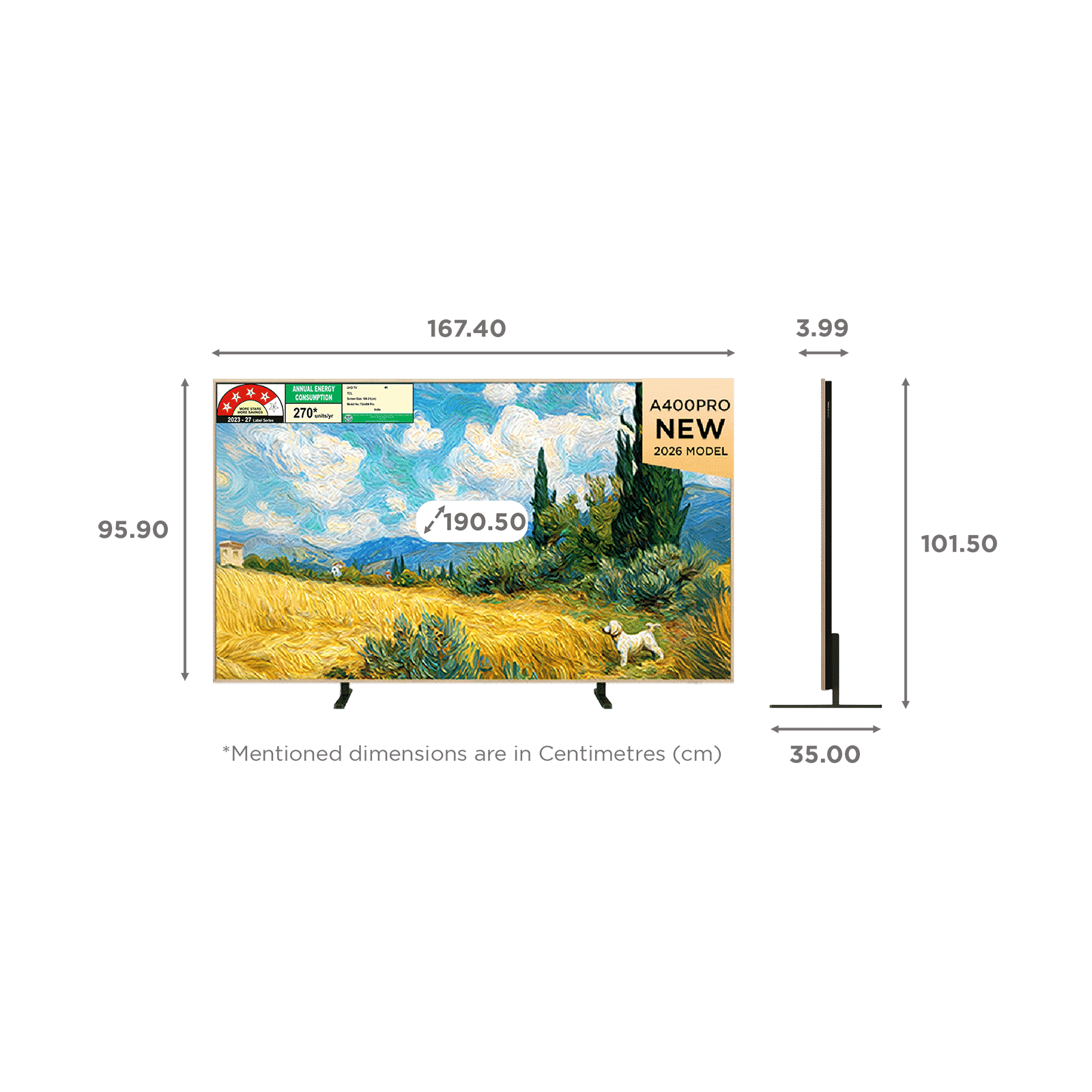 TCL A series 190.5 cm (75 inch) 4 Star QD-Mini LED 4K Super Ultra HD Smart Google TV with Google Voice Assistant (2026 Model)_2